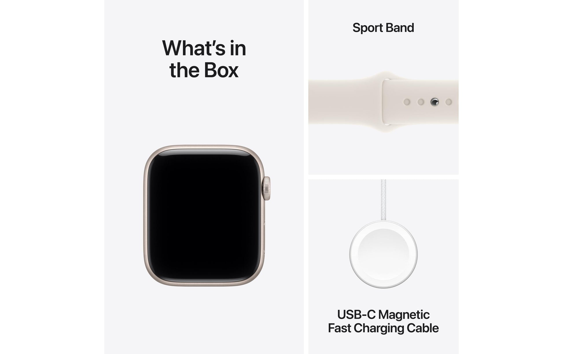 Apple Watch SE (2025) – Smartwatch – 44 mm, LTE, OLED, Ion-X Glas, 50 m, Starlight, M/L, Sportarmband