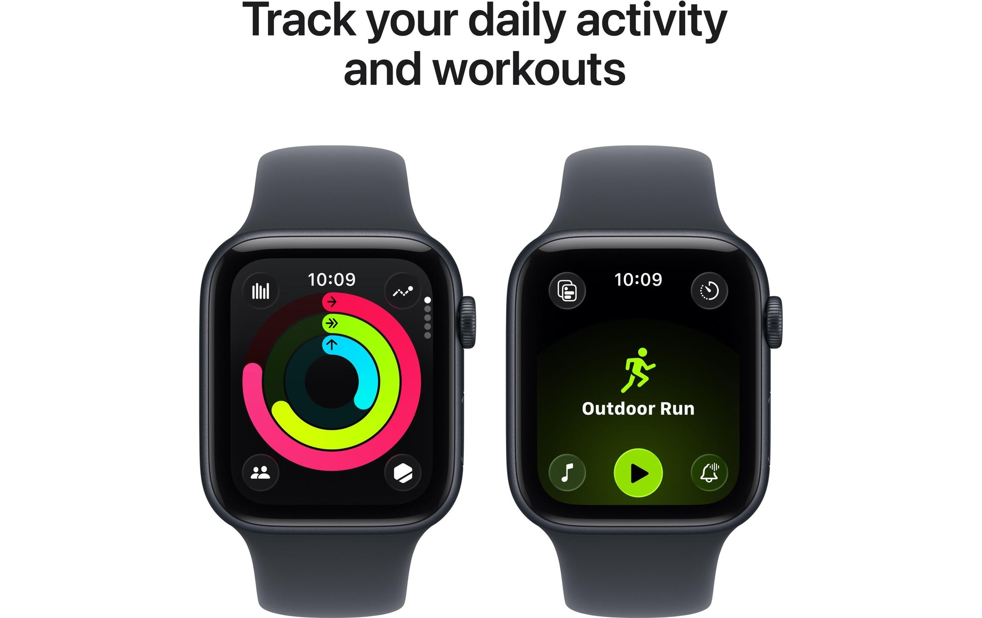Apple Watch SE (2025) – Smartwatch – 44 mm, LTE, OLED, Ion-X Glas, 50 m, Mitternacht, Bandgrösse S/M
