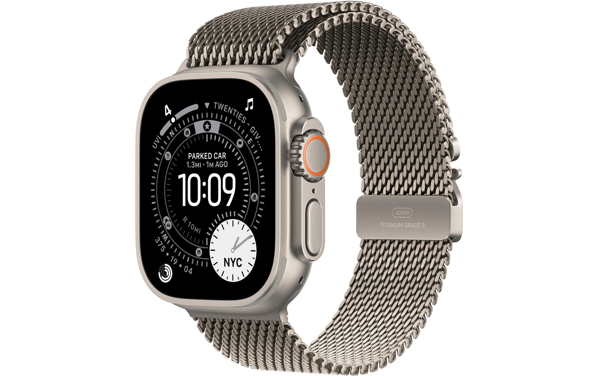 Apple Watch Ultra 3 (2025) Natural Titanium – Smartwatch – 49 mm, GPS, Saphirglas, 100 m, Milanese Loop (S)