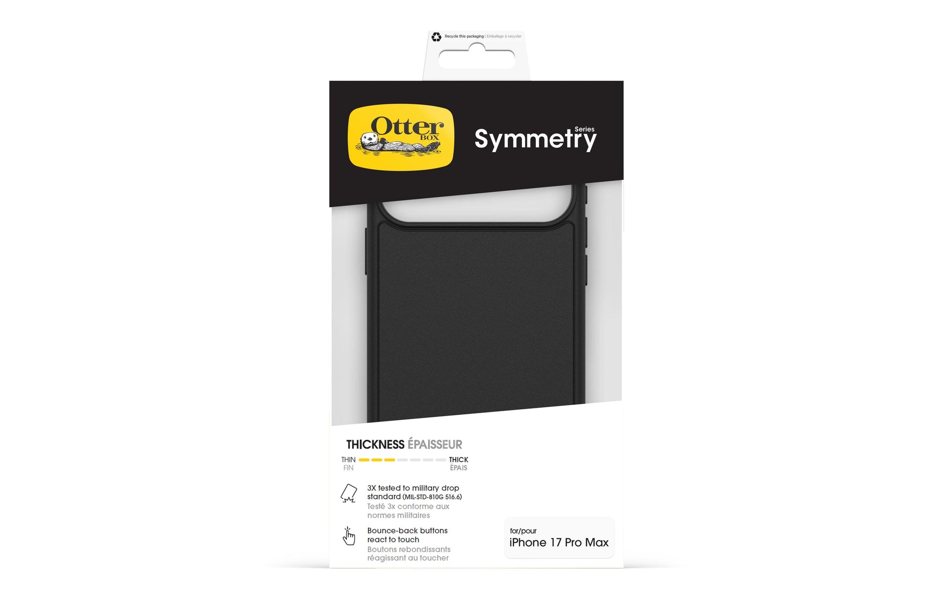 OtterBox Backcover Symmetry – für Apple iPhone 17 Pro Max – schwarz – PC – MagSafe-kompatibel