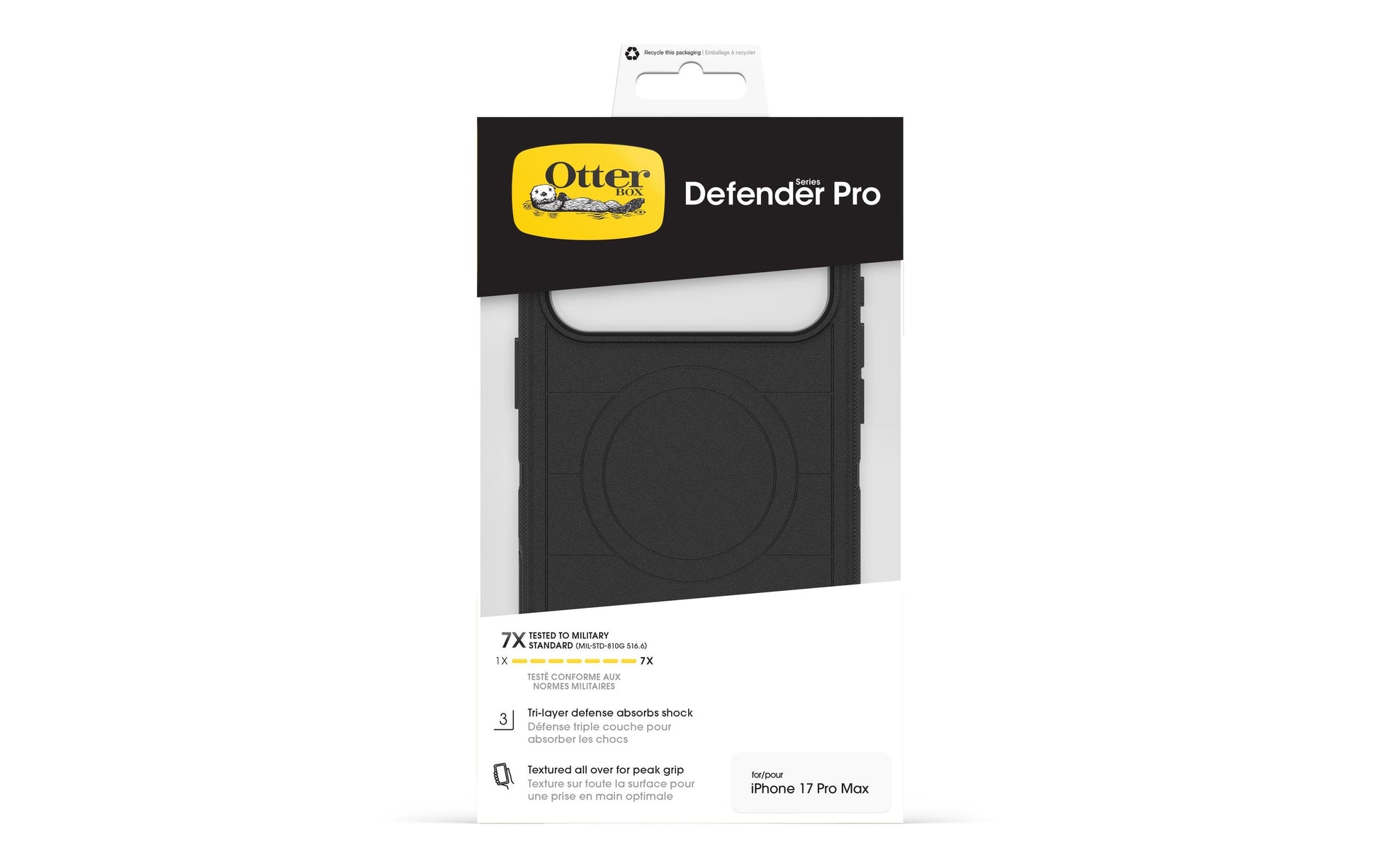 OtterBox Backcover Defender Pro – für Apple iPhone 17 Pro Max – schwarz – PC – MagSafe-kompatibel