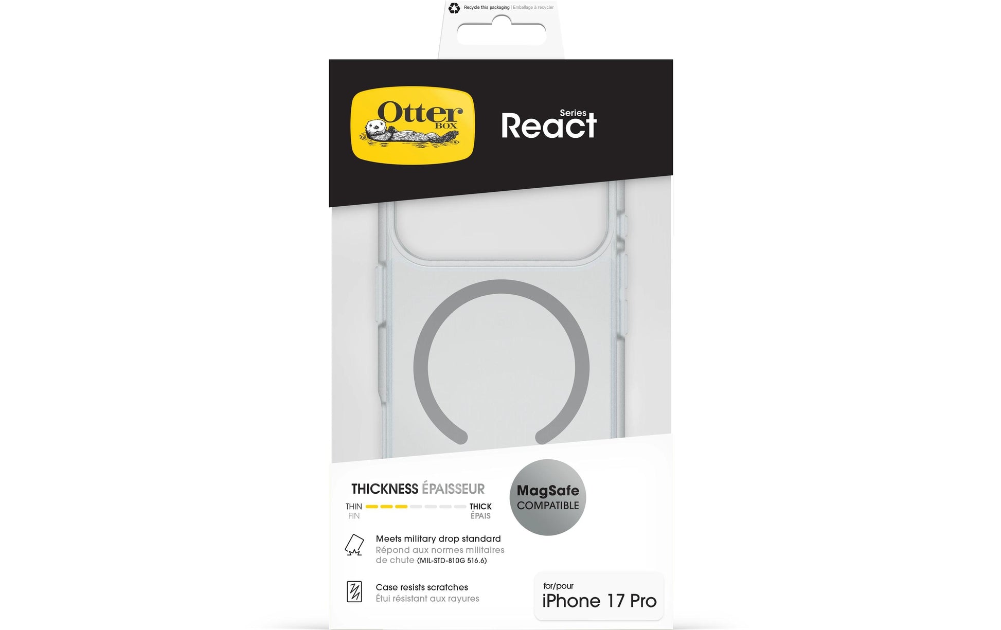 OtterBox Backcover React – für Apple iPhone 17 Pro – transparent – MagSafe-kompatibel