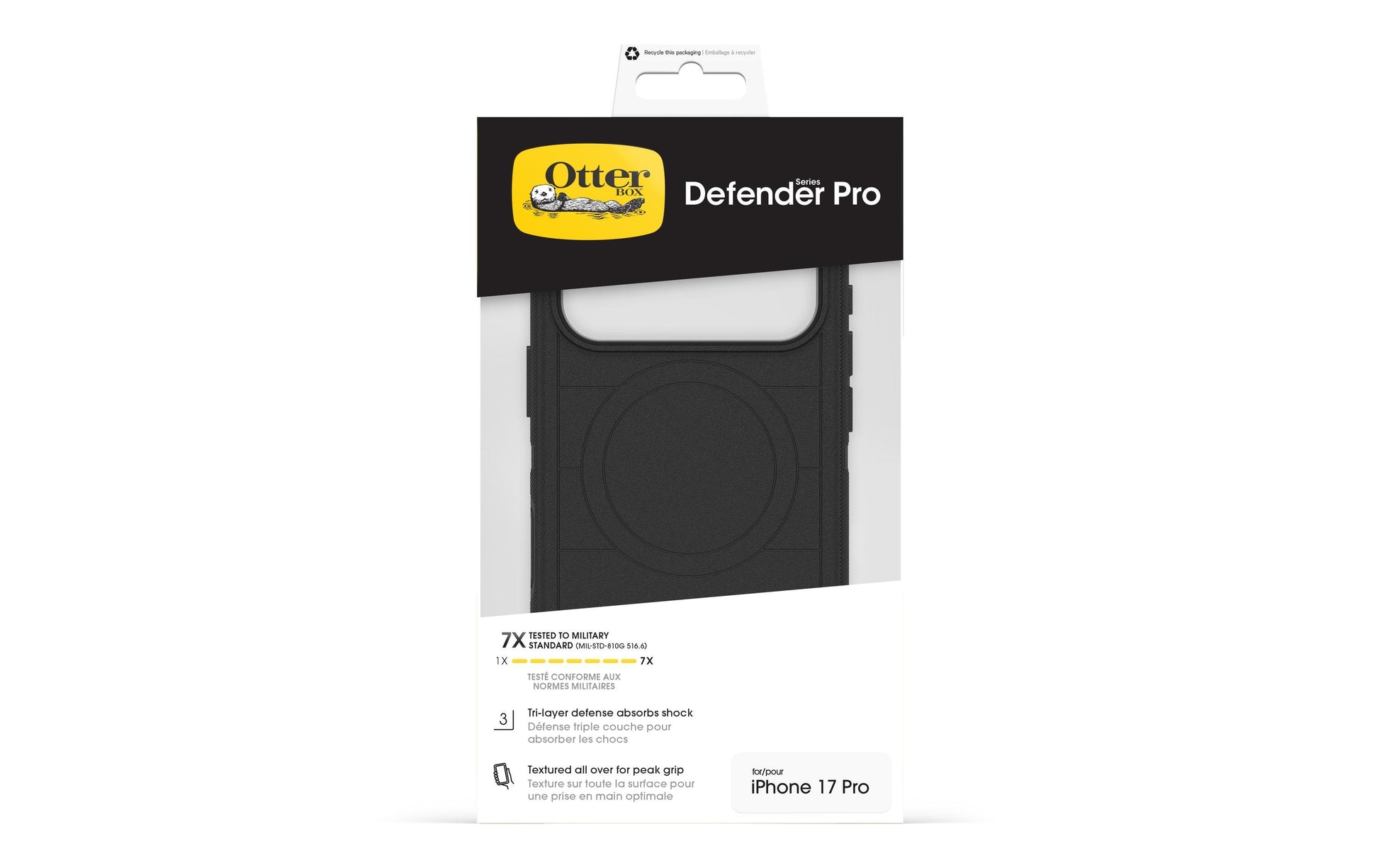 OtterBox Backcover Defender Pro – für Apple iPhone 17 Pro – schwarz – PC, MagSafe-kompatibel