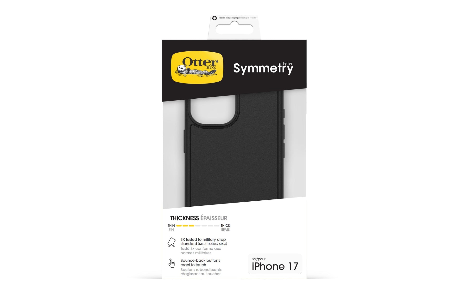 OtterBox Backcover Symmetry – für Apple iPhone 17 – schwarz – PC, MagSafe-kompatibel