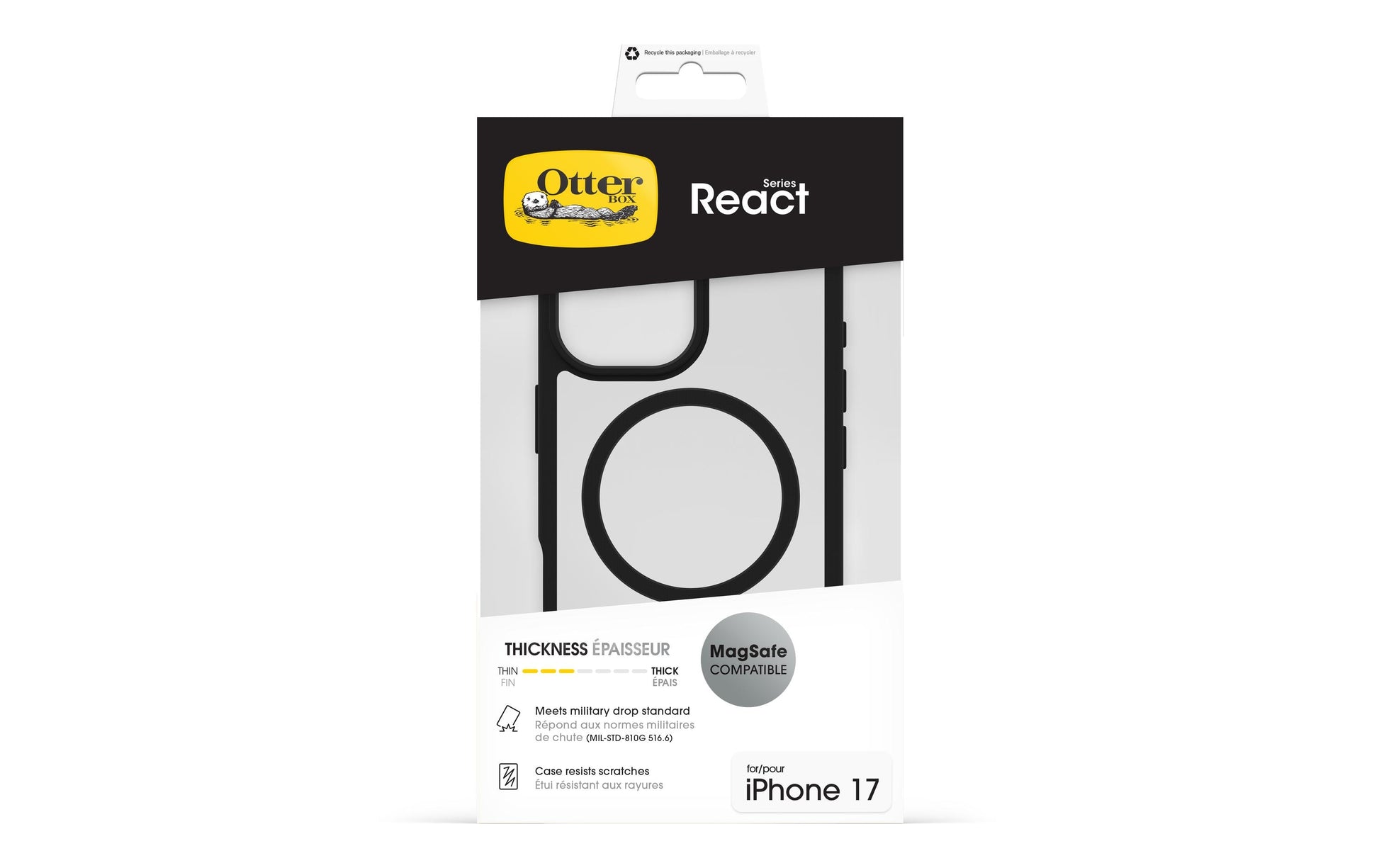 OtterBox Backcover – für Apple iPhone 17 – transparent/schwarz – MagSafe kompatibel