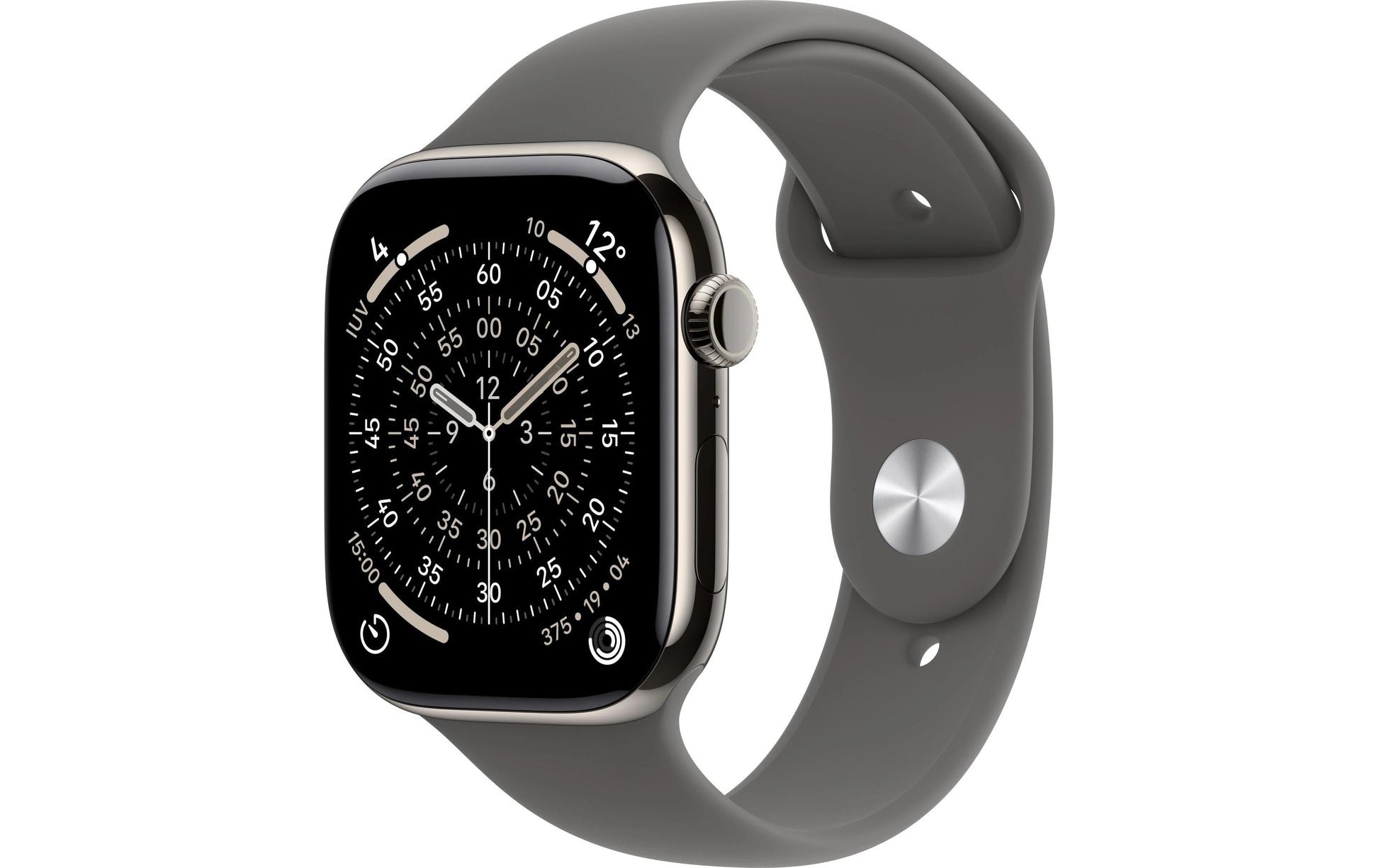 Apple Watch S11 – Smartwatch – 42 mm, LTE, AMOLED, 50 m, Natur Titan, Stone Grey, Bandgrösse M/L