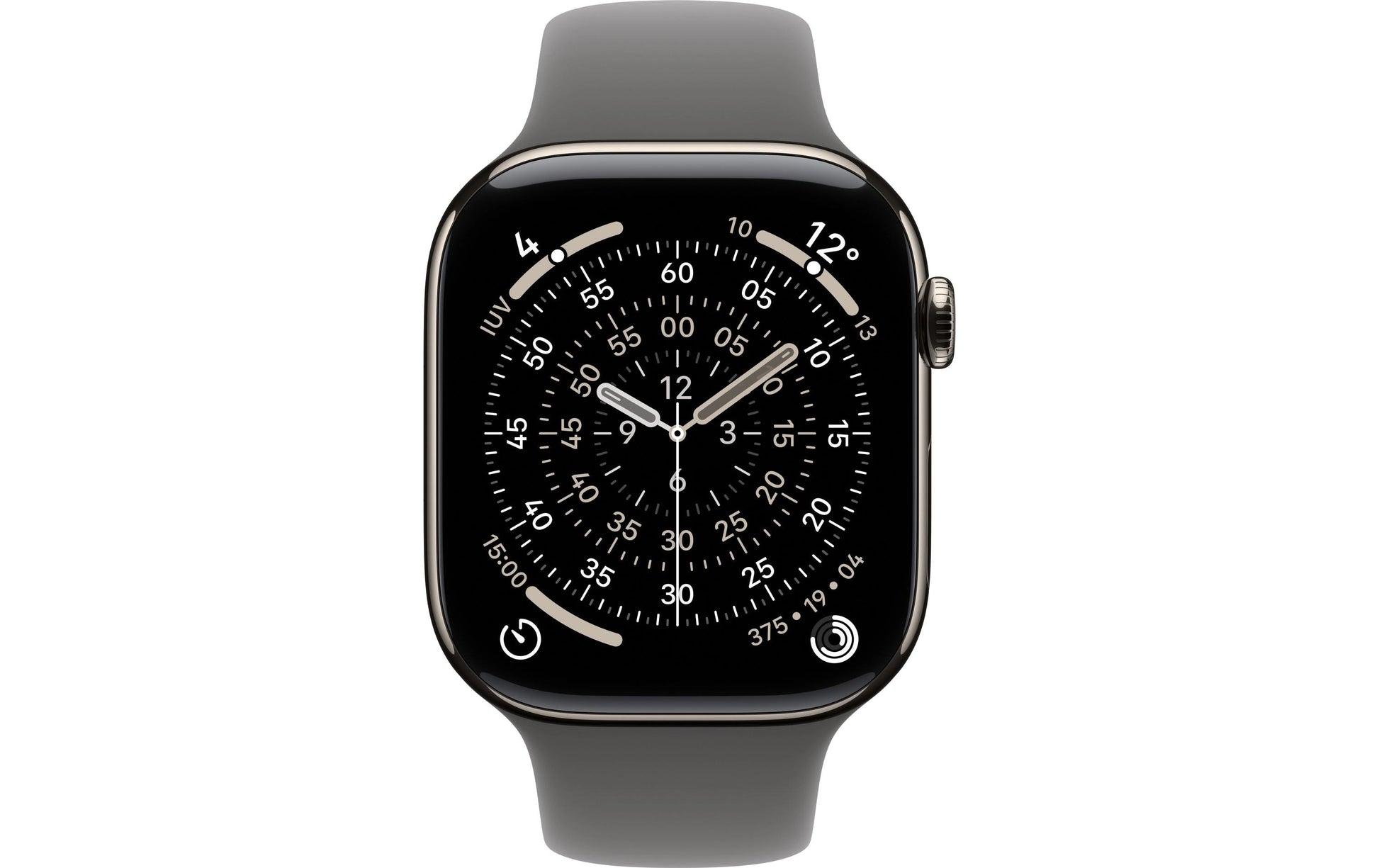 Apple Watch S11 – Smartwatch – 42 mm, LTE, AMOLED, 50 m, Natur Titan, S/M, Stone Grey Sportarmband