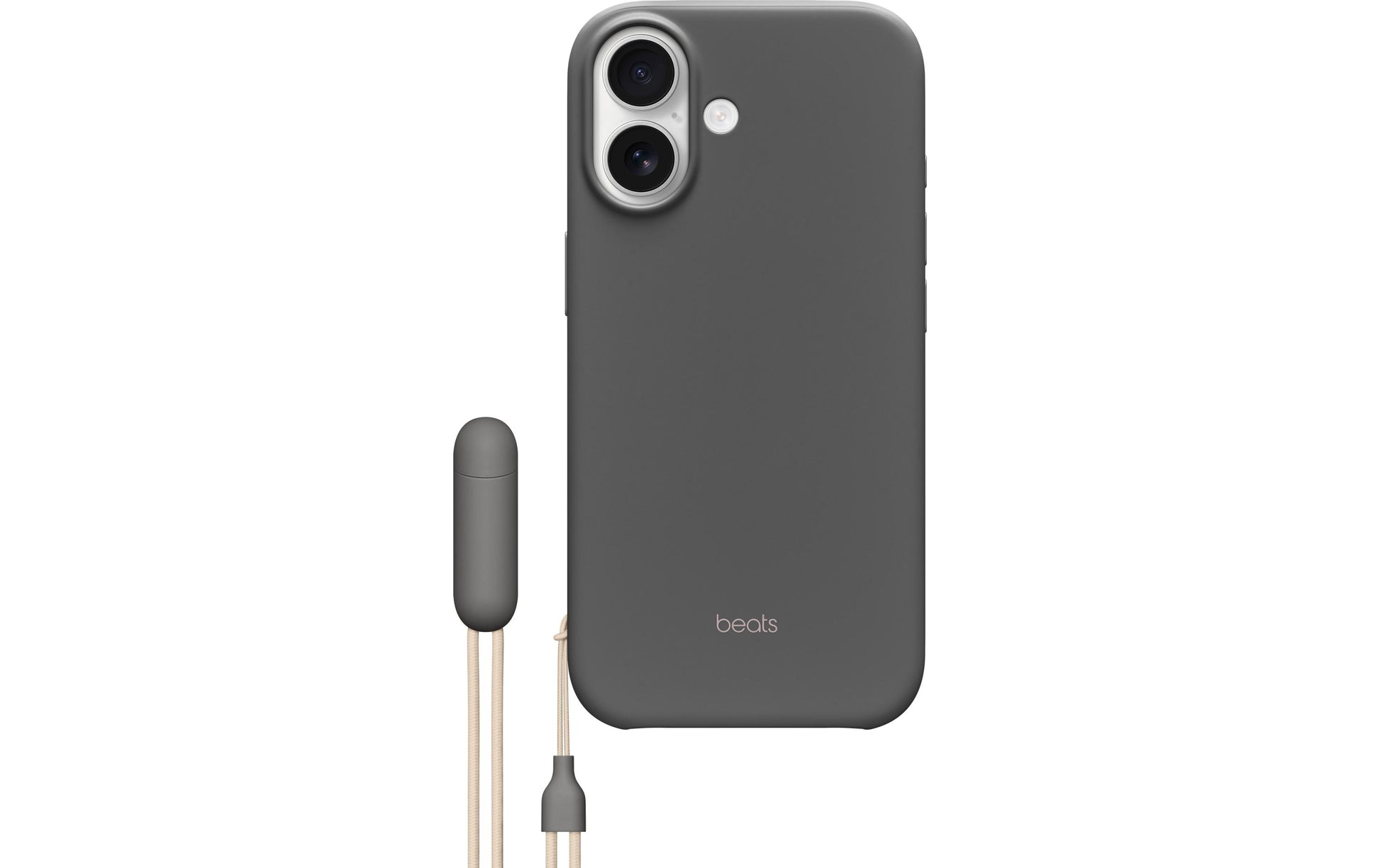 Apple Backcover – für Apple iPhone 17 – grau – PC – mit Ständer, mit Kordel