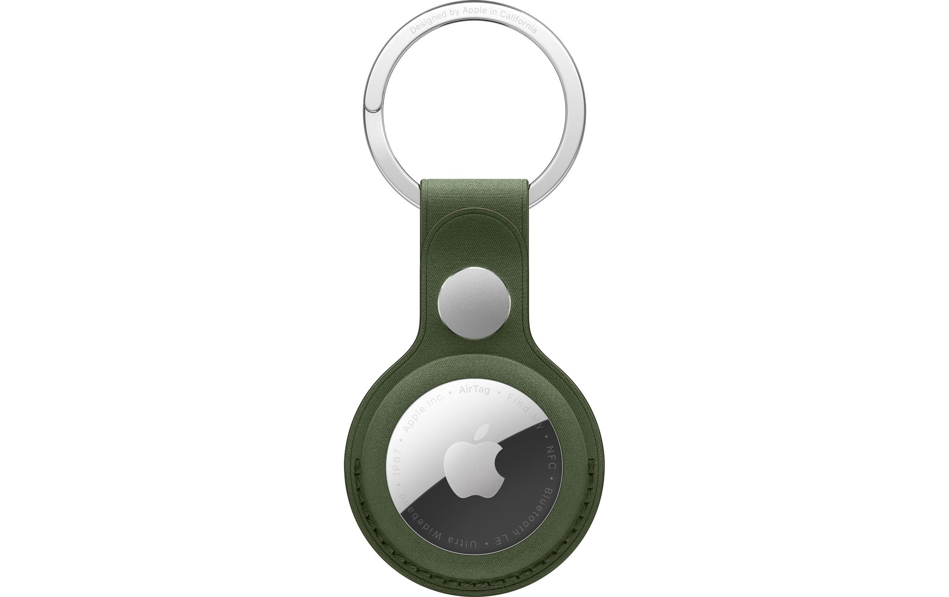 Apple AirTag-Schlüsselanhänger für AirTag – Mikro-Twill/Edelstahl, Moosgrün