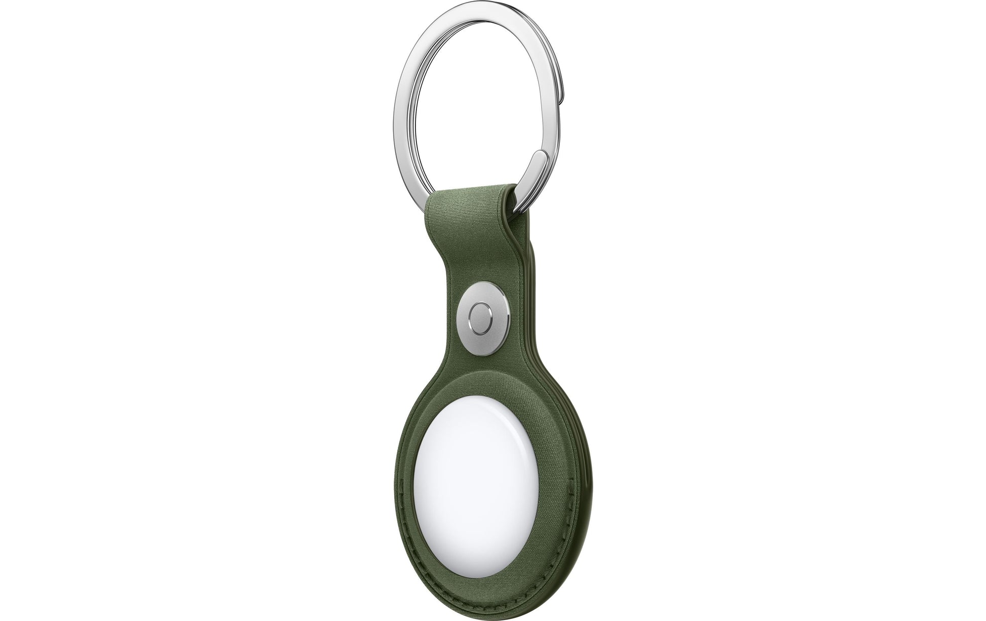 Apple AirTag-Schlüsselanhänger für AirTag – Mikro-Twill/Edelstahl, Moosgrün