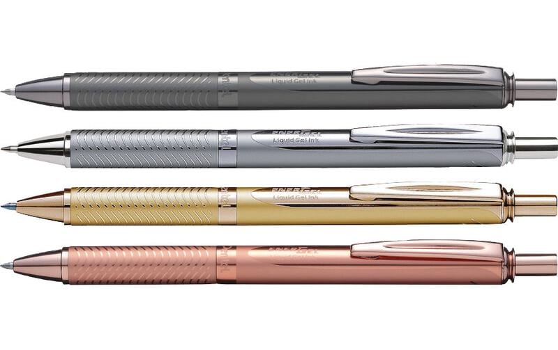 Pentel EnerGel Sterling BL407 – Tintenroller, schnelltrocknend, Druckmechanik, 0,7 mm, blau