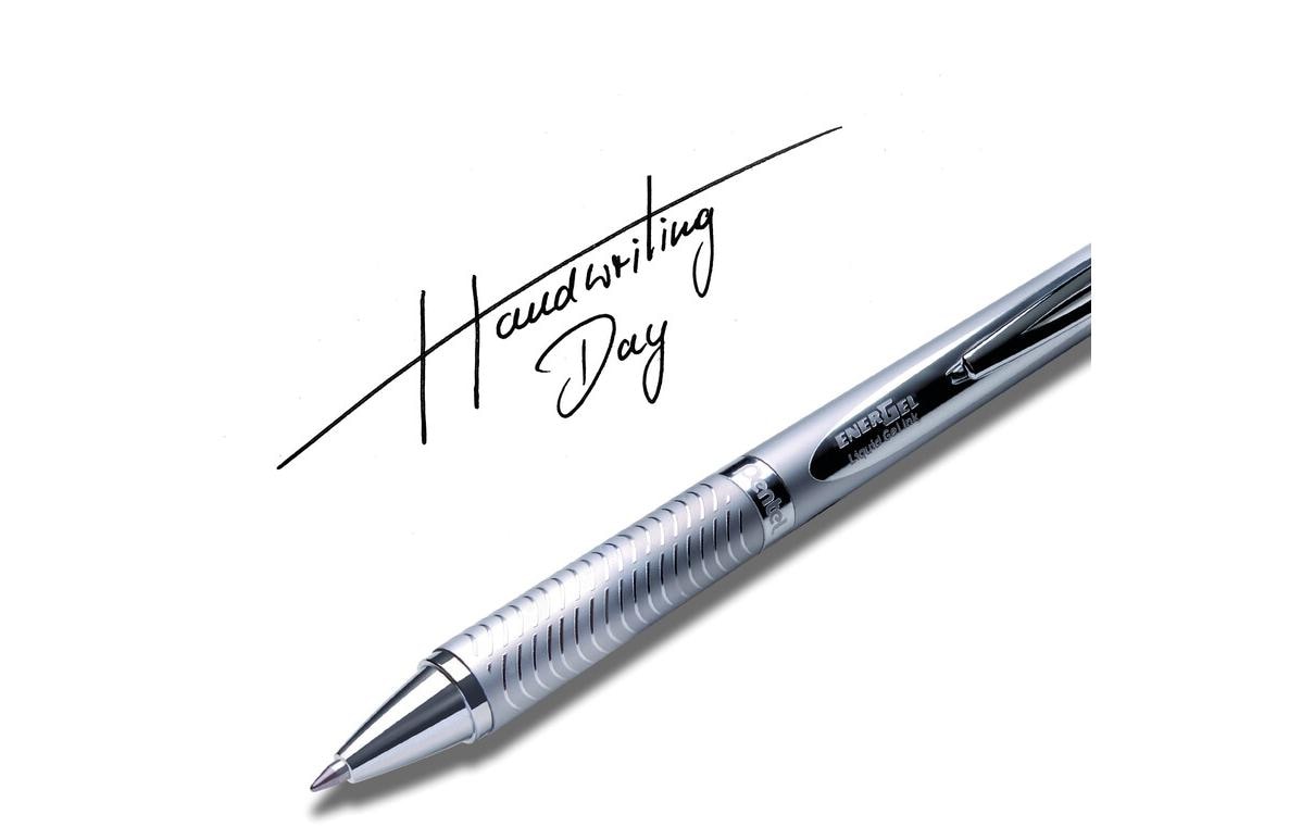 Pentel EnerGel Sterling BL407 – Tintenroller, schnelltrocknend, Druckmechanik, 0,7 mm, blau