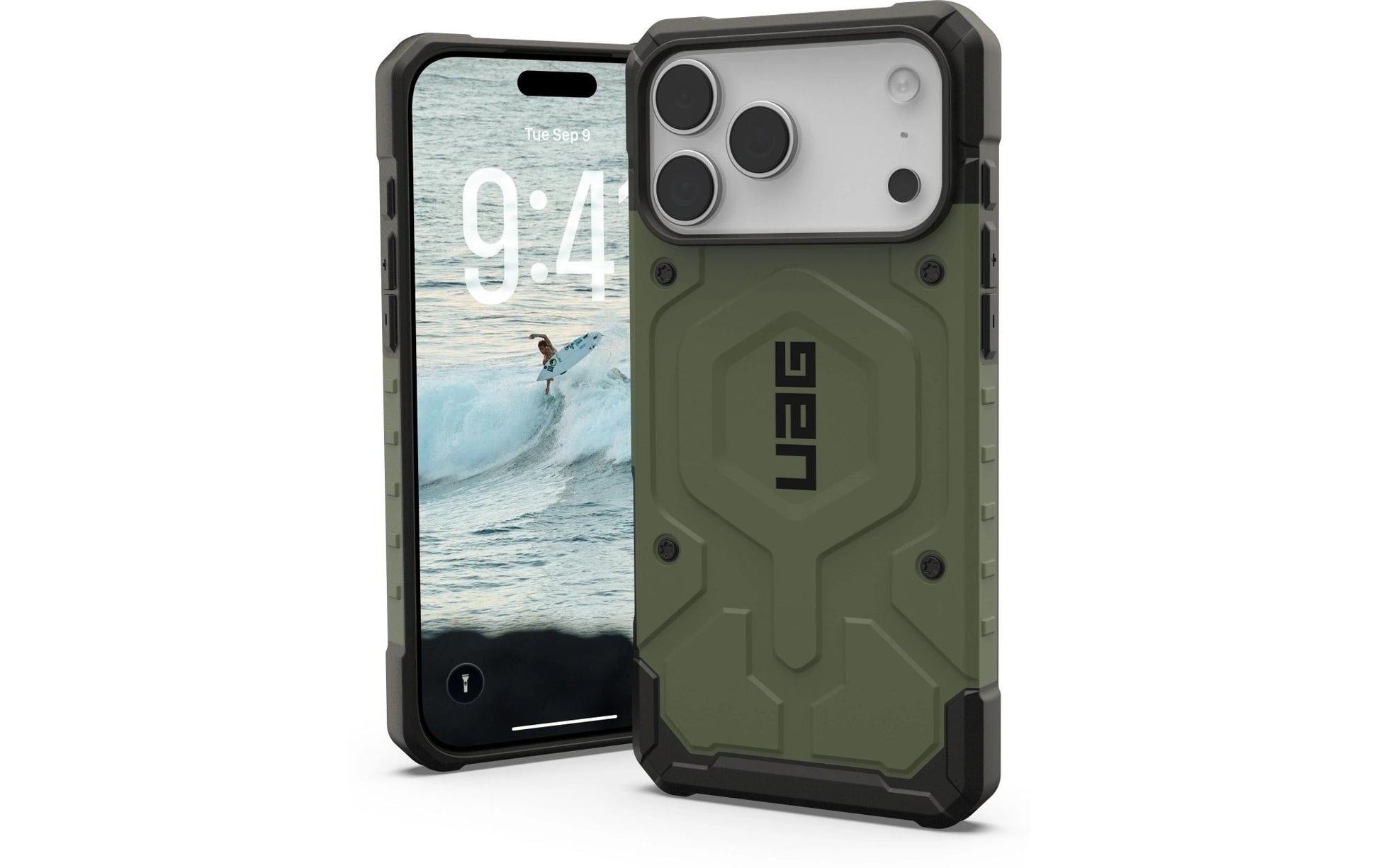 Urban Armor Gear Backcover Pathfinder – für Apple iPhone 17 Pro Max – olivgrün – TPU, MagSafe-kompatibel