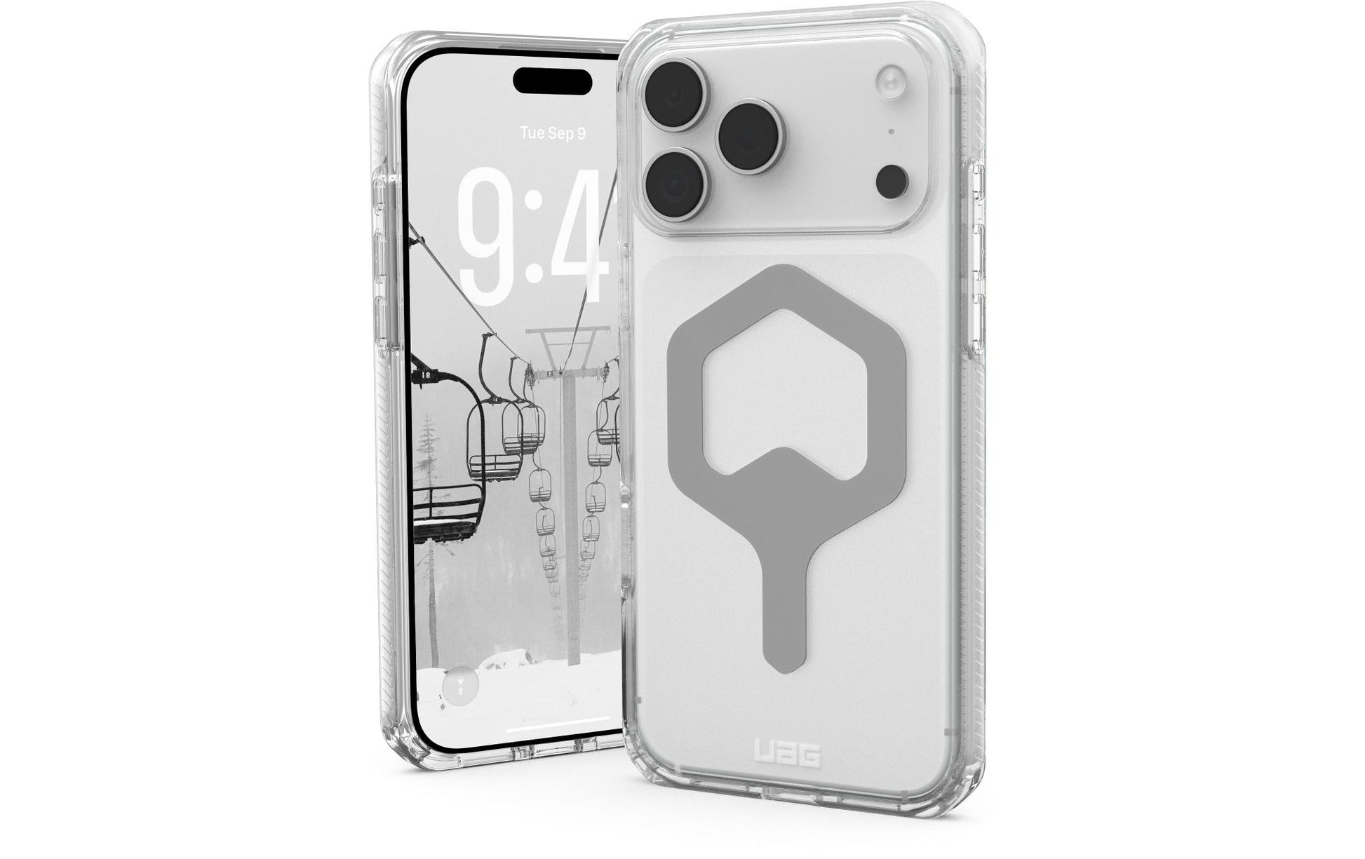 Urban Armor Gear Backcover Plyo – für Apple iPhone 17 Pro Max – Ice/Silber – TPU/PC – MagSafe-kompatibel
