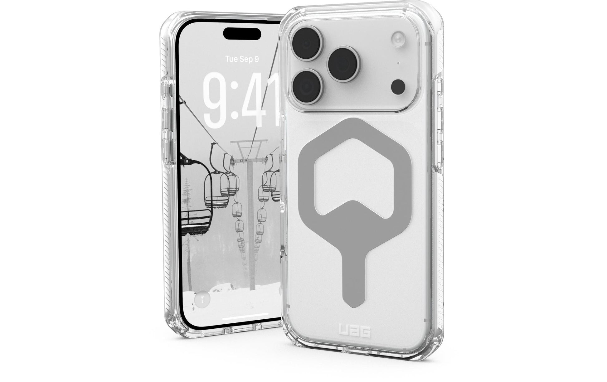 Urban Armor Gear UAG – Backcover Plyo MS Pro – für Apple iPhone 17 Pro – transparent/silber – TPU/PC, MagSafe-kompatibel