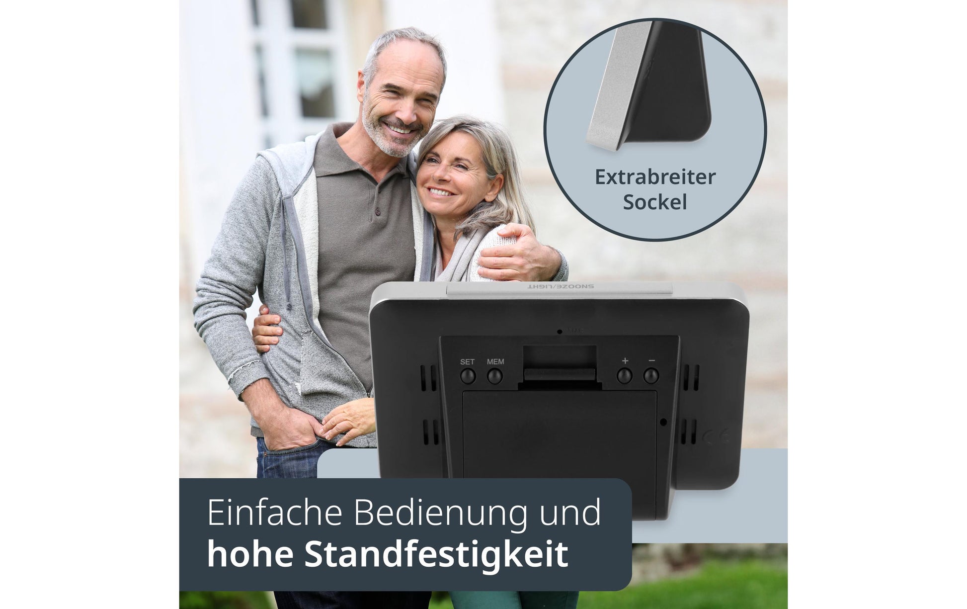 ADE WS2136-1 – Wetterstation, Funk, innen/aussen, Barometer, inkl. Aussensensor – schwarz (2er-Pack)
