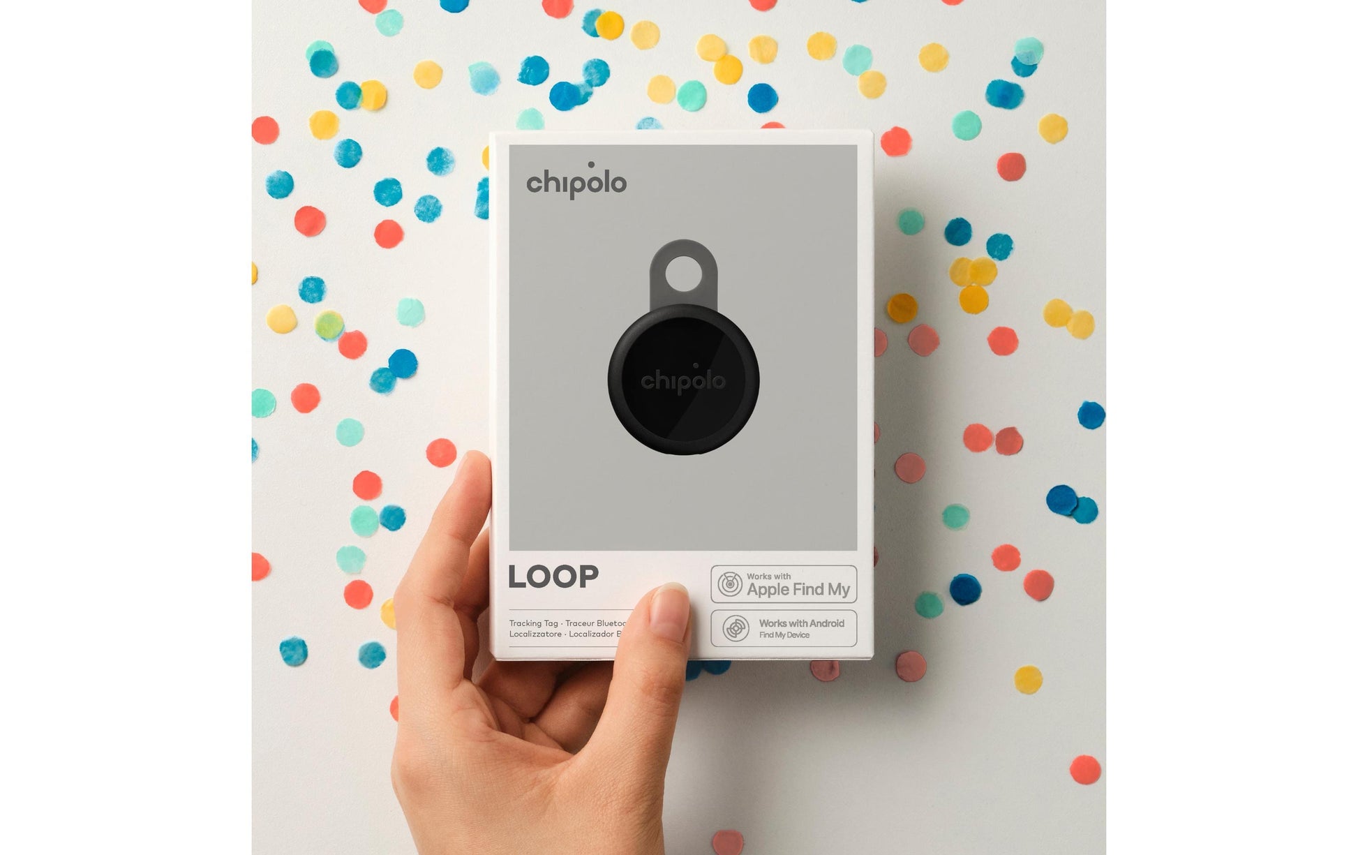 Chipolo LOOP Schlüsselanhänger – schwarz, Bluetooth – für Android und iOS