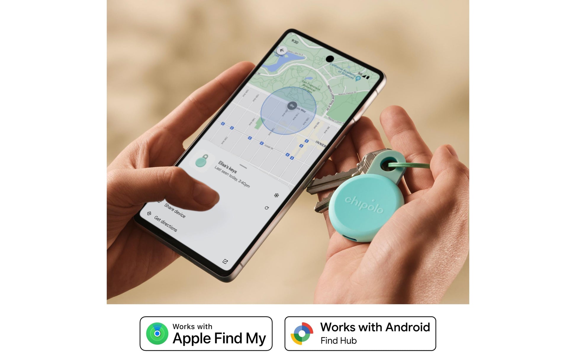 Chipolo LOOP – Bluetooth-Tracker, für Apple Find My, Reichweite 120 m, Mint