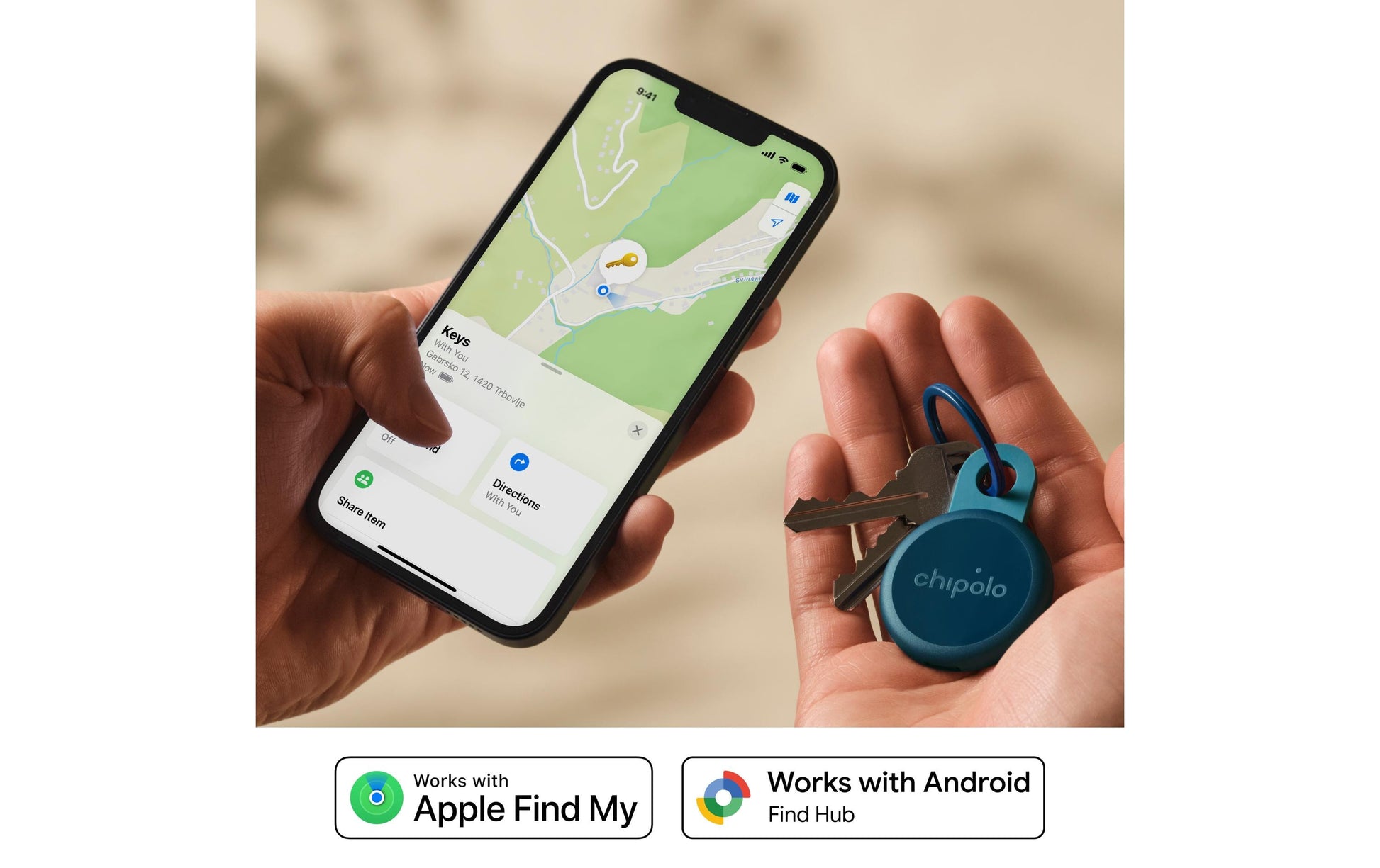 Chipolo LOOP Schlüsselanhänger – Dunkelblau – für iOS