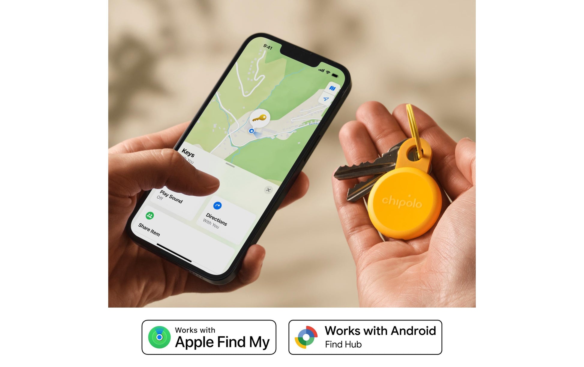 Chipolo LOOP Honey Schlüsselanhänger – gelb, Bluetooth – für iOS