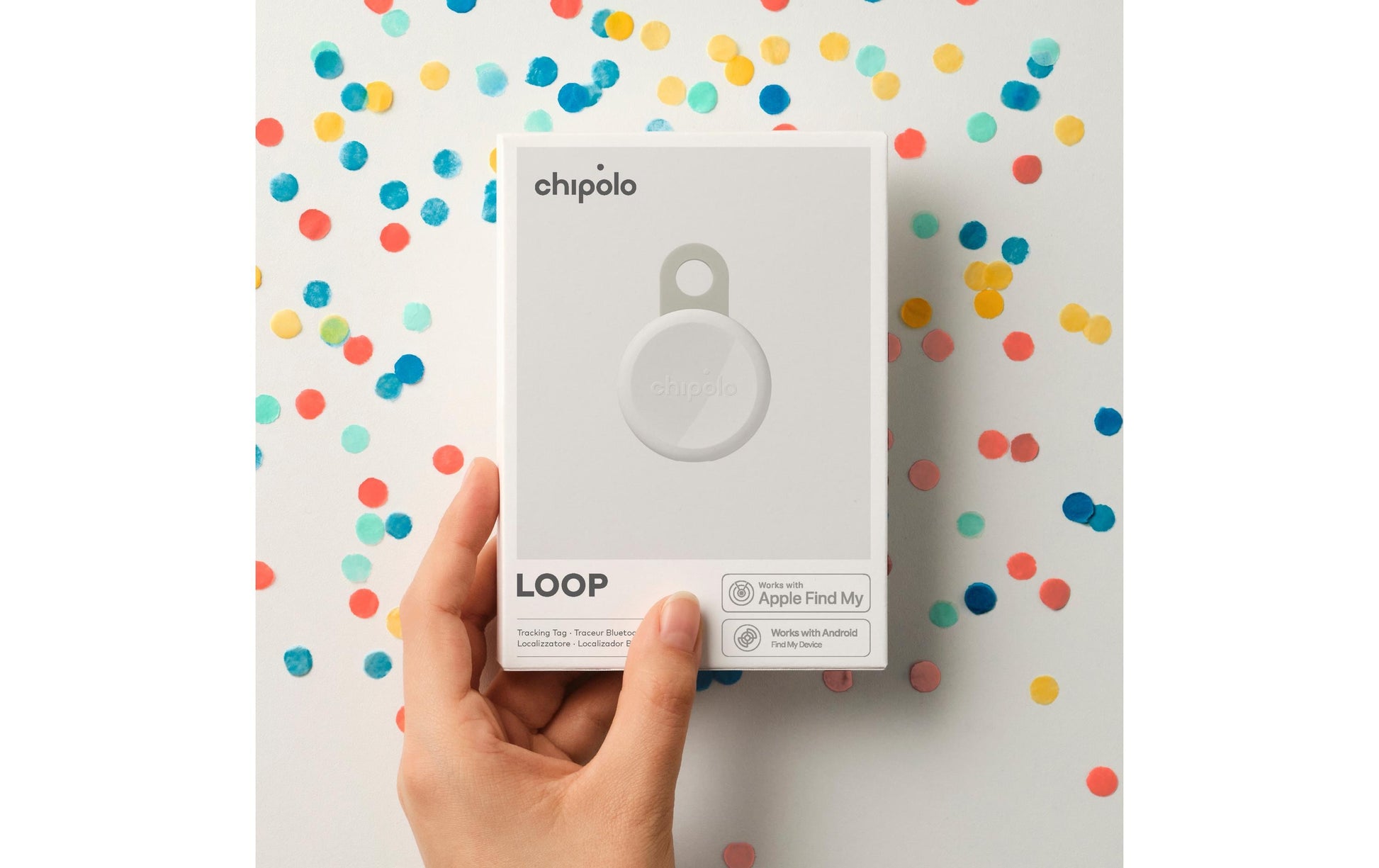 Chipolo LOOP – Bluetooth-Tracker, für Android, Reichweite 120 m, Weiss