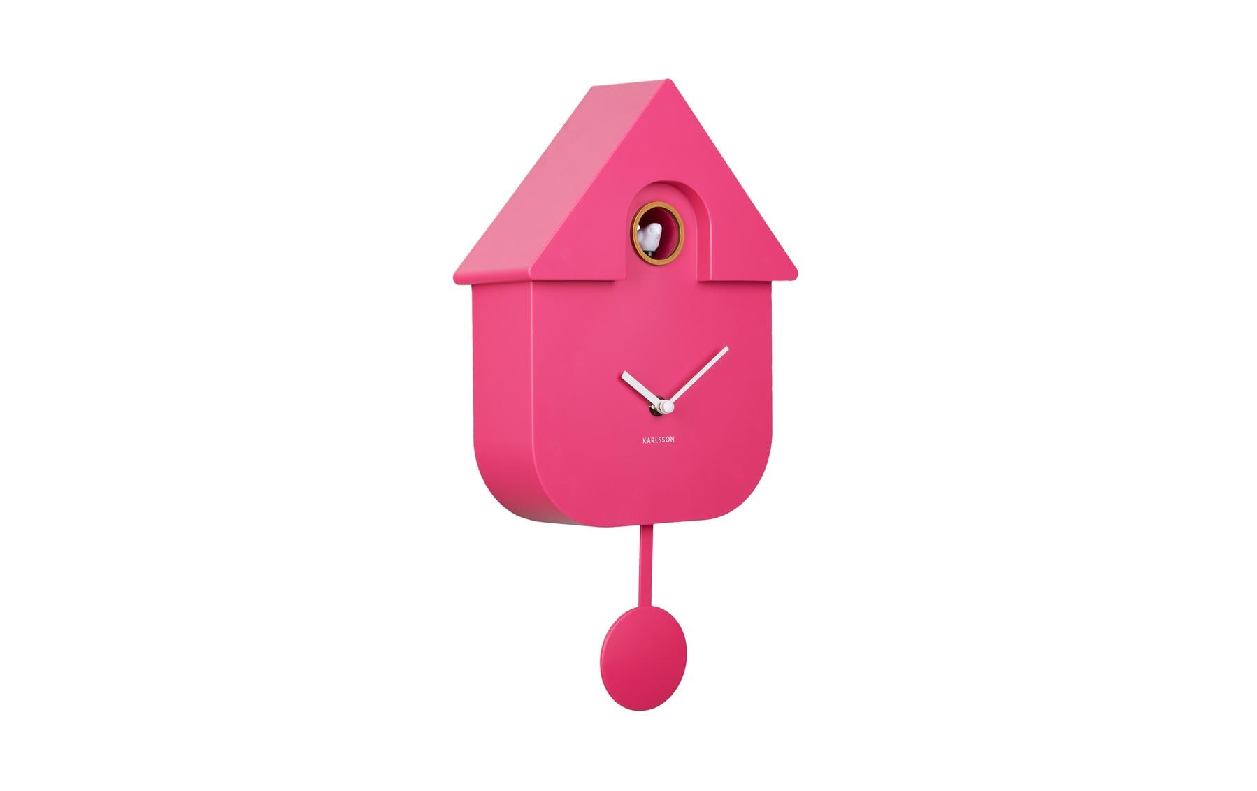 Karlsson Kuckucksuhr – 21,5 × 41 × 8,5 cm, pink, Kunststoff