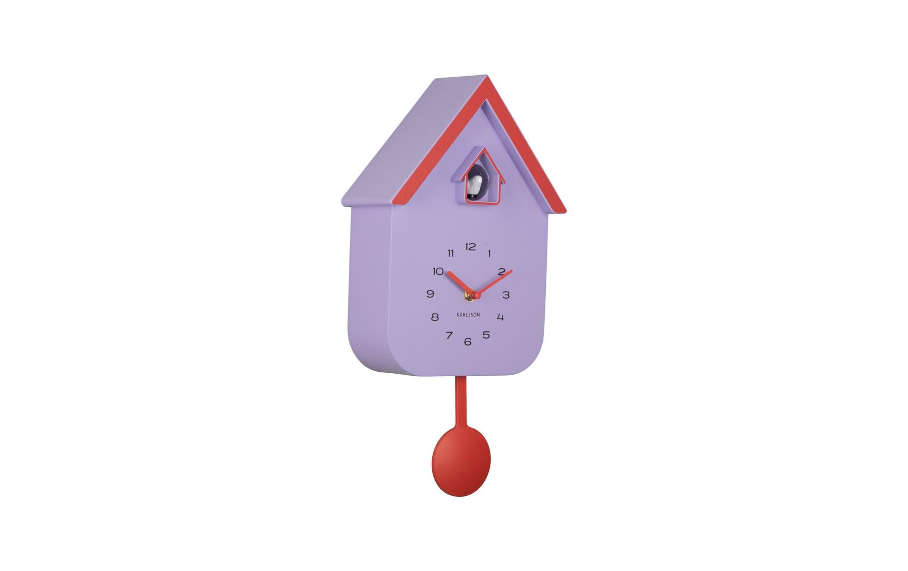 Karlsson Dupla Color Kuckucksuhr – 21,5 × 41 × 8,5 cm, rot, Kunststoff