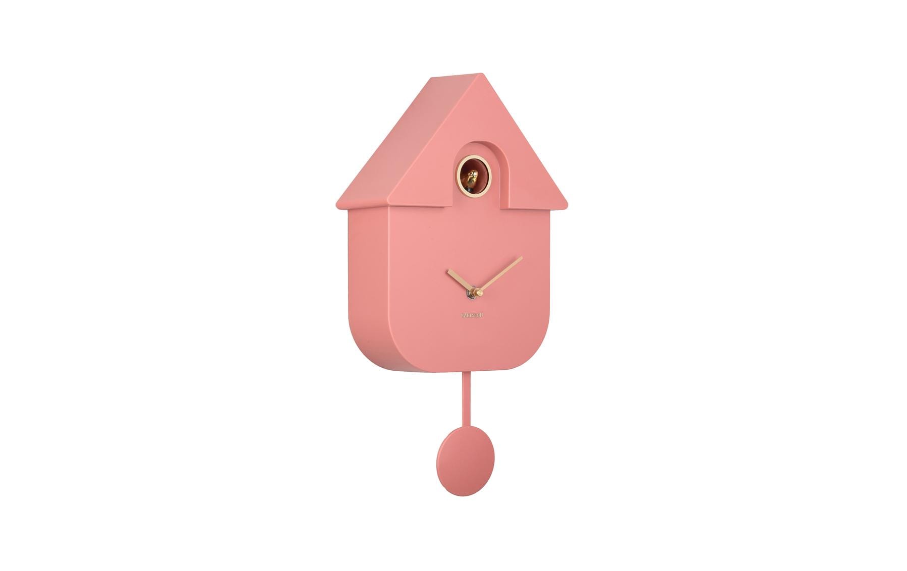 Karlsson Moderne Kuckucksuhr – 21,5 × 41 × 8,5 cm, rosa, Kunststoff