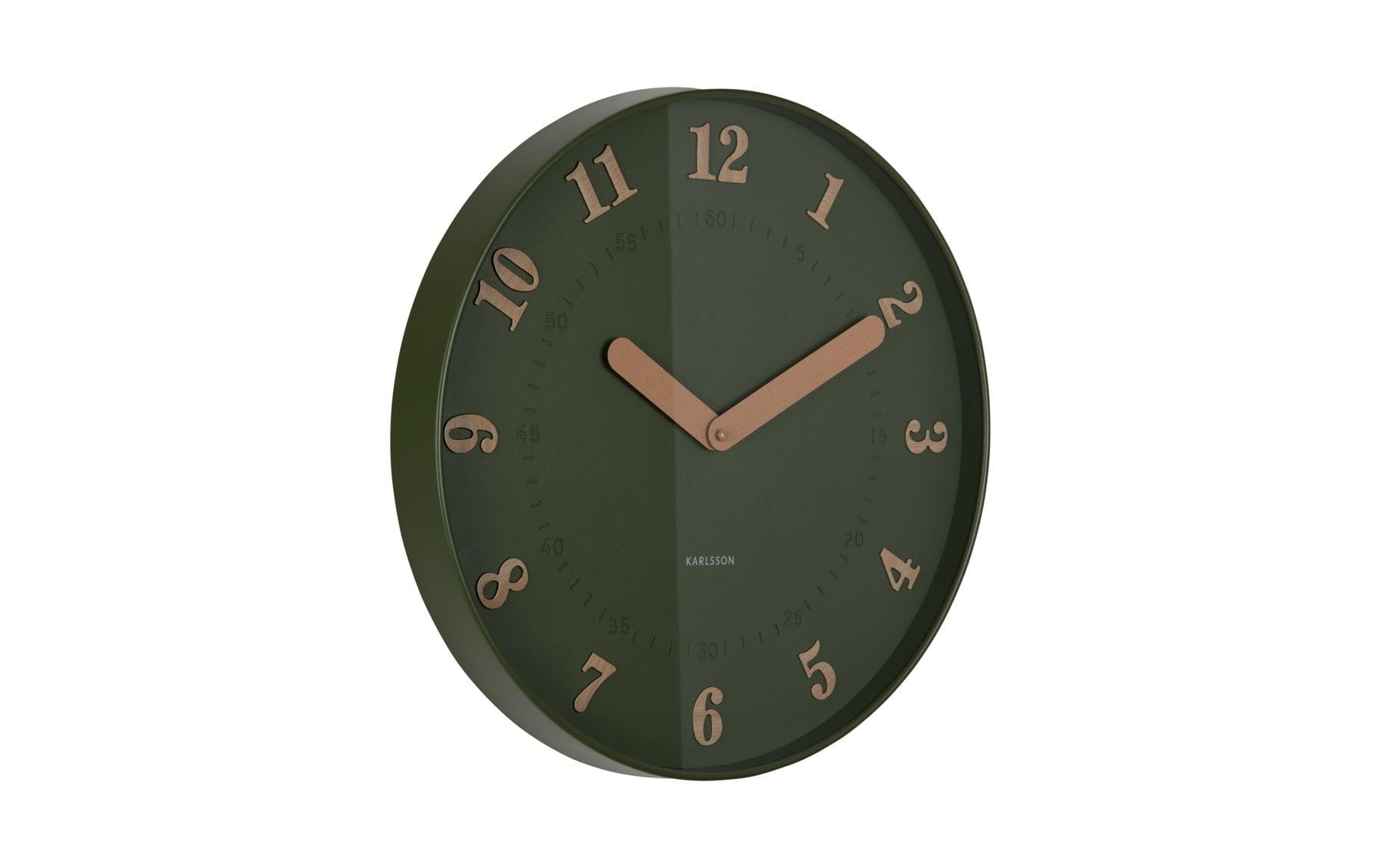 Karlsson Wanduhr Amena – Ø 40 cm, grün, Kunststoff