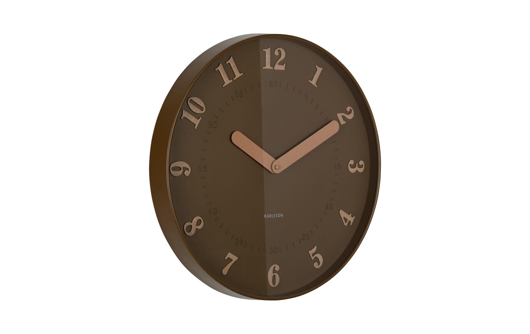 Karlsson Wanduhr Amena – Ø 40 cm, braun, Kunststoff