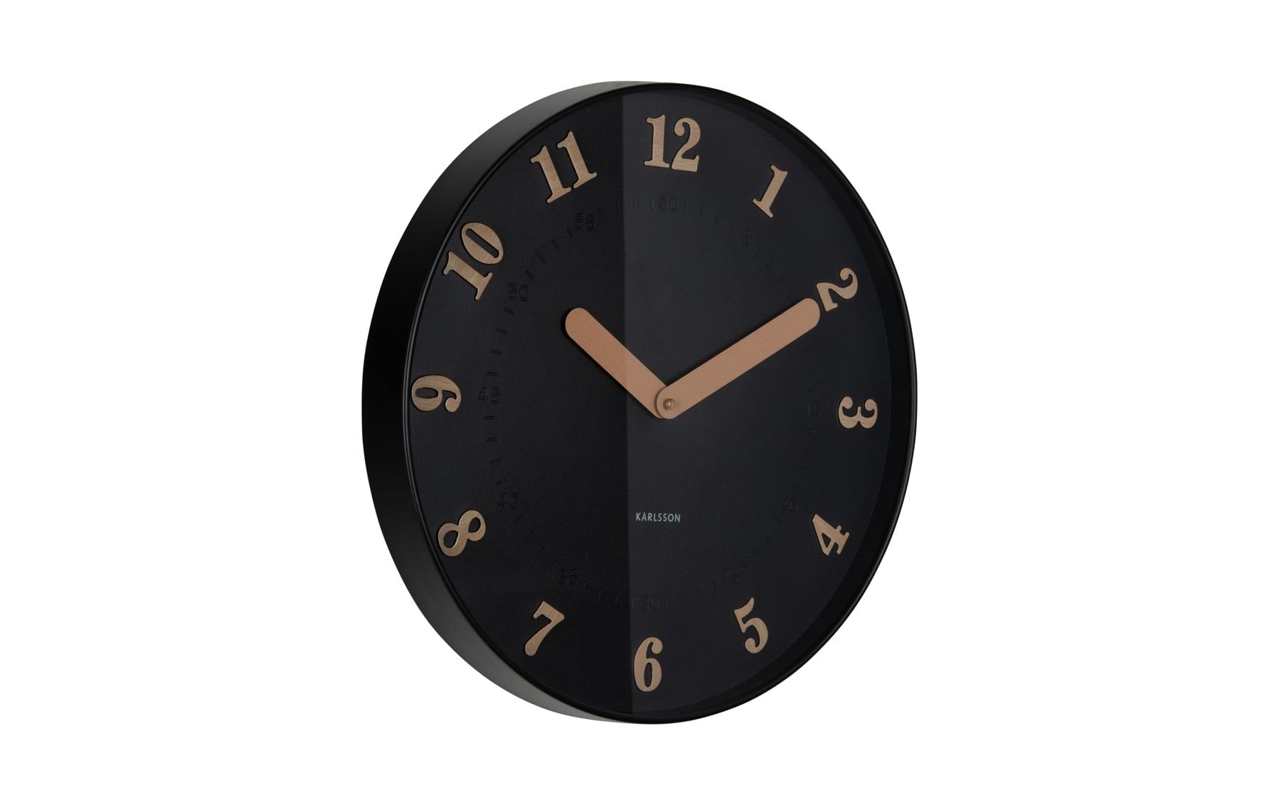 Karlsson Wanduhr Amena – Ø 40 cm, schwarz, Kunststoff