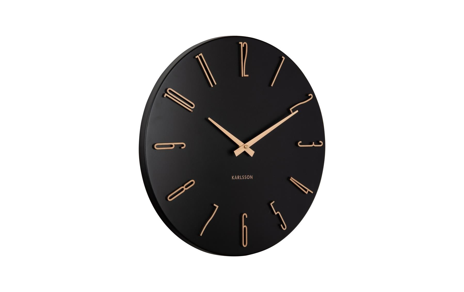Karlsson Wanduhr Esmerado – Ø 40 cm, schwarz, Kunststoff