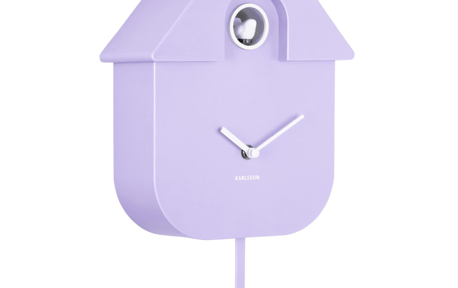 Karlsson Kuckucksuhr Soft Purple – 21,5 × 41 × 8,5 cm, lila, Kunststoff