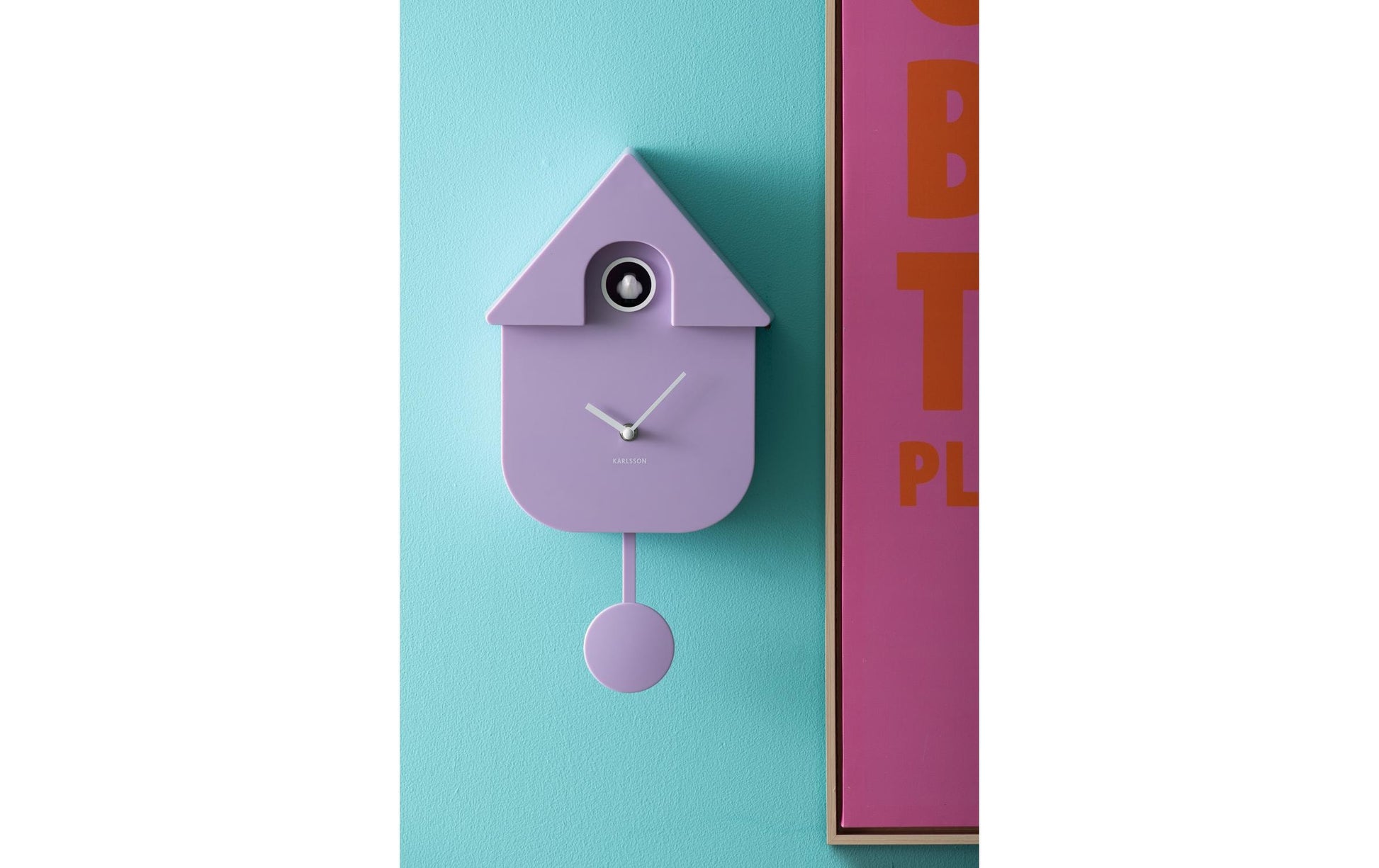 Karlsson Kuckucksuhr Soft Purple – 21,5 × 41 × 8,5 cm, lila, Kunststoff