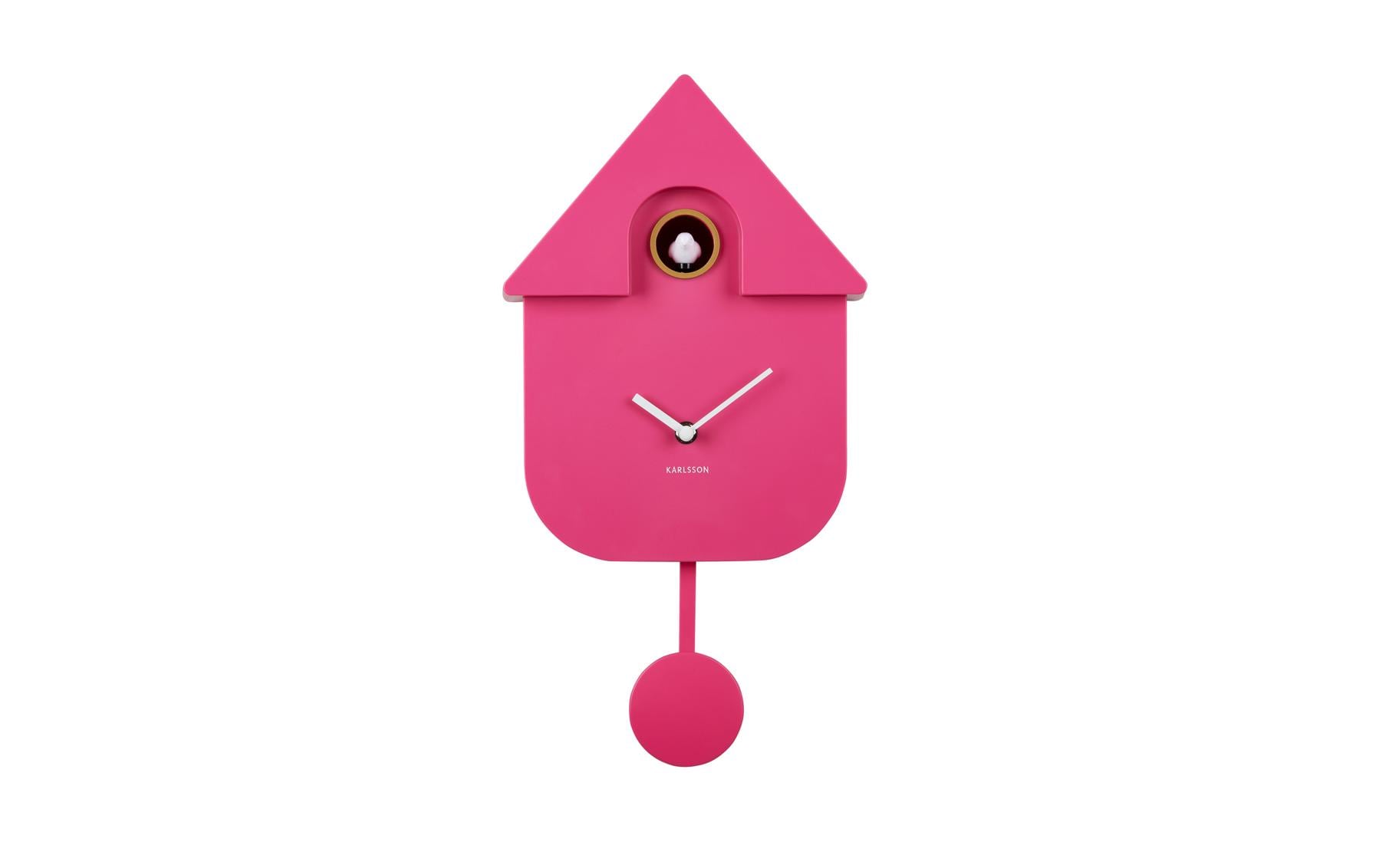 Karlsson Kuckucksuhr – 21,5 × 41 × 8,5 cm, pink, Kunststoff