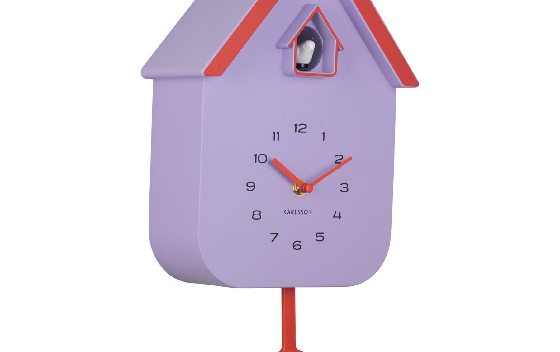 Karlsson Dupla Color Kuckucksuhr – 21,5 × 41 × 8,5 cm, rot, Kunststoff