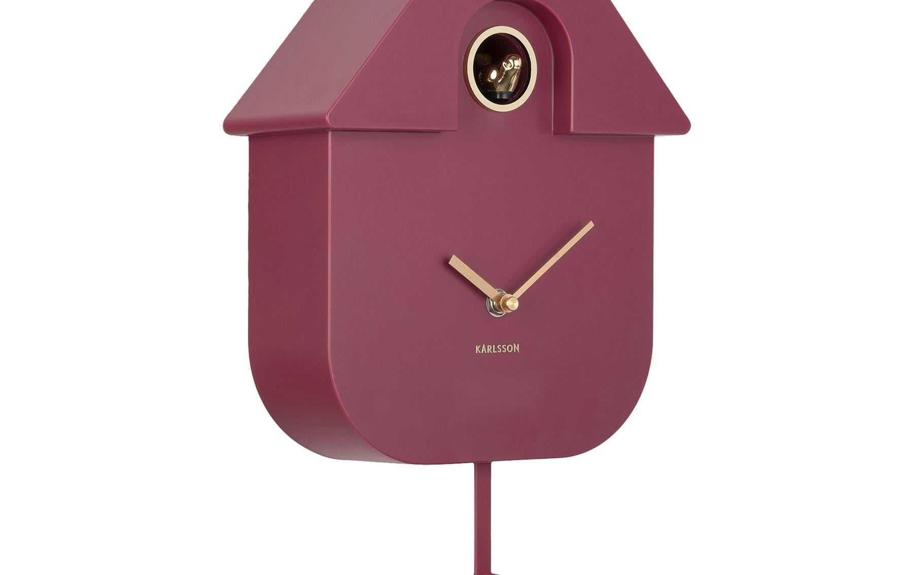 Karlsson Moderne Kuckucksuhr Oro – 21,5 × 41 × 8,5 cm, braun, Kunststoff
