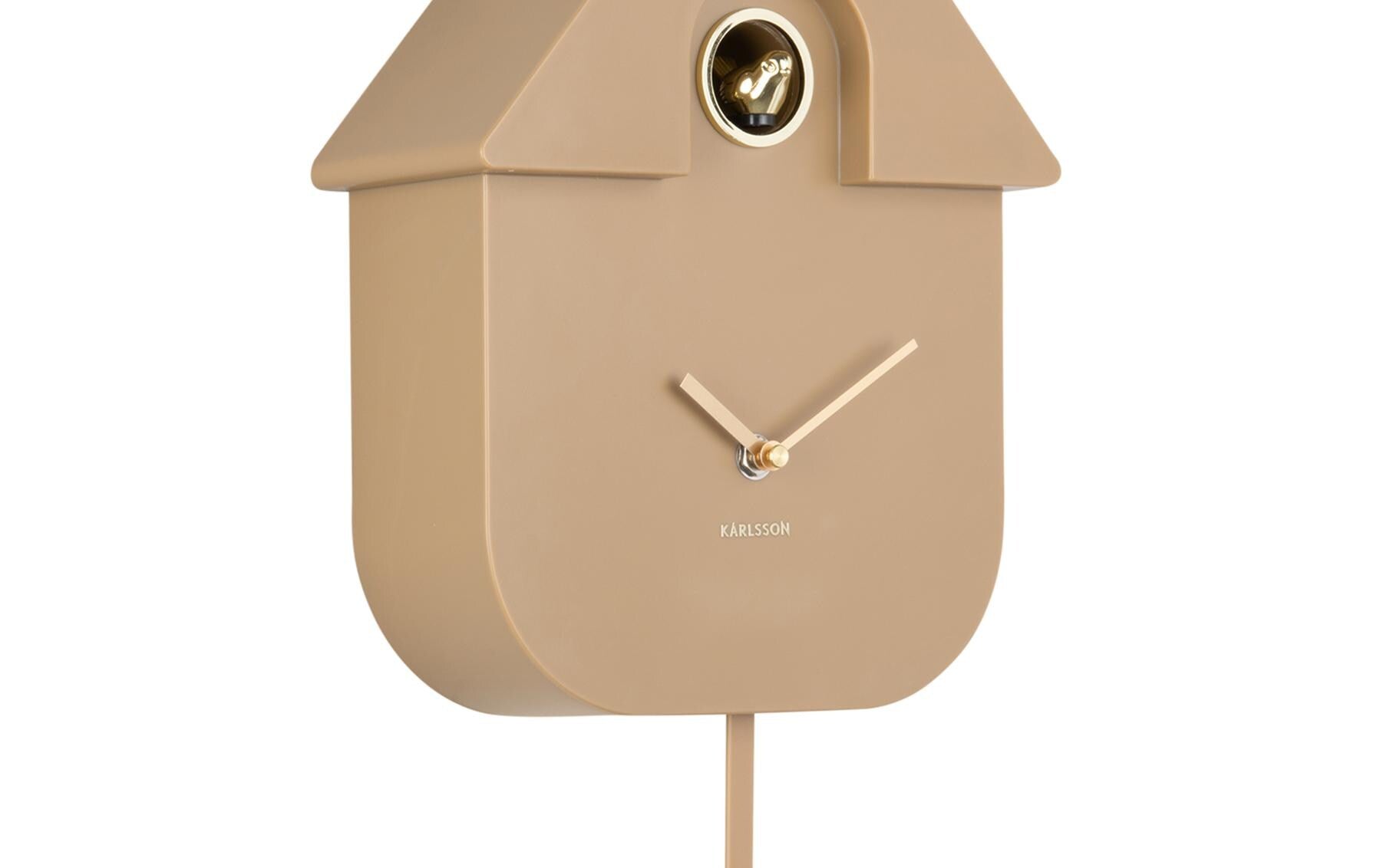 Karlsson Moderne Kuckucksuhr Oro – 21,5 × 41 × 8,5 cm, braun, Kunststoff