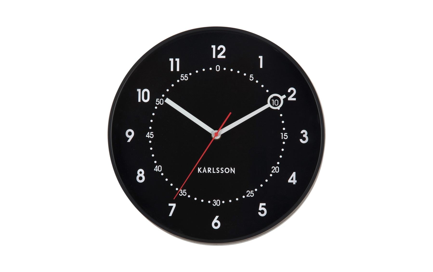 Karlsson Wanduhr Fresco – Ø 31,5 cm, schwarz, Kunststoff
