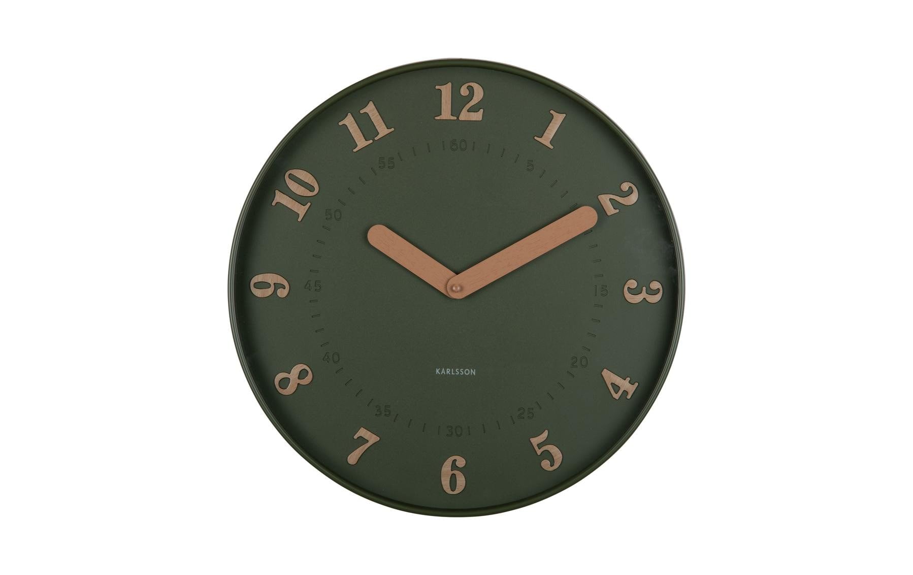Karlsson Wanduhr Amena – Ø 40 cm, grün, Kunststoff