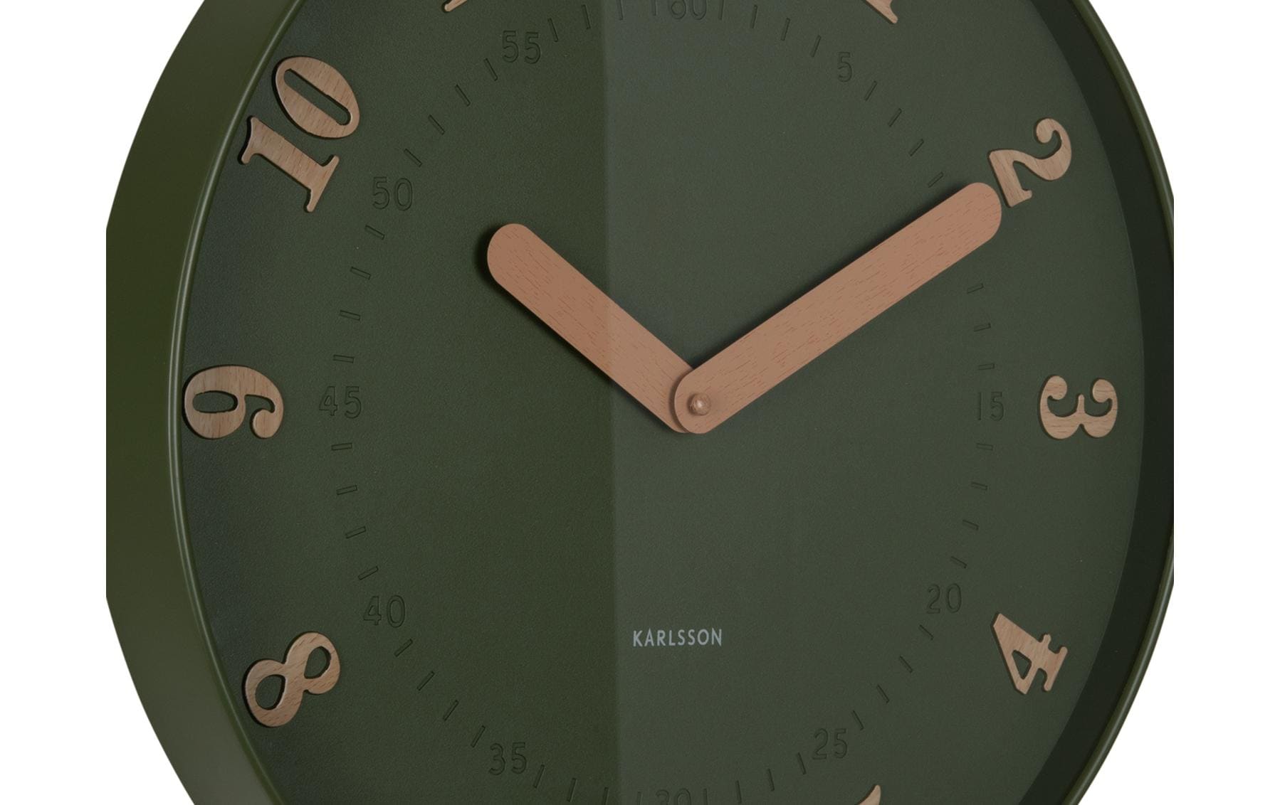 Karlsson Wanduhr Amena – Ø 40 cm, grün, Kunststoff