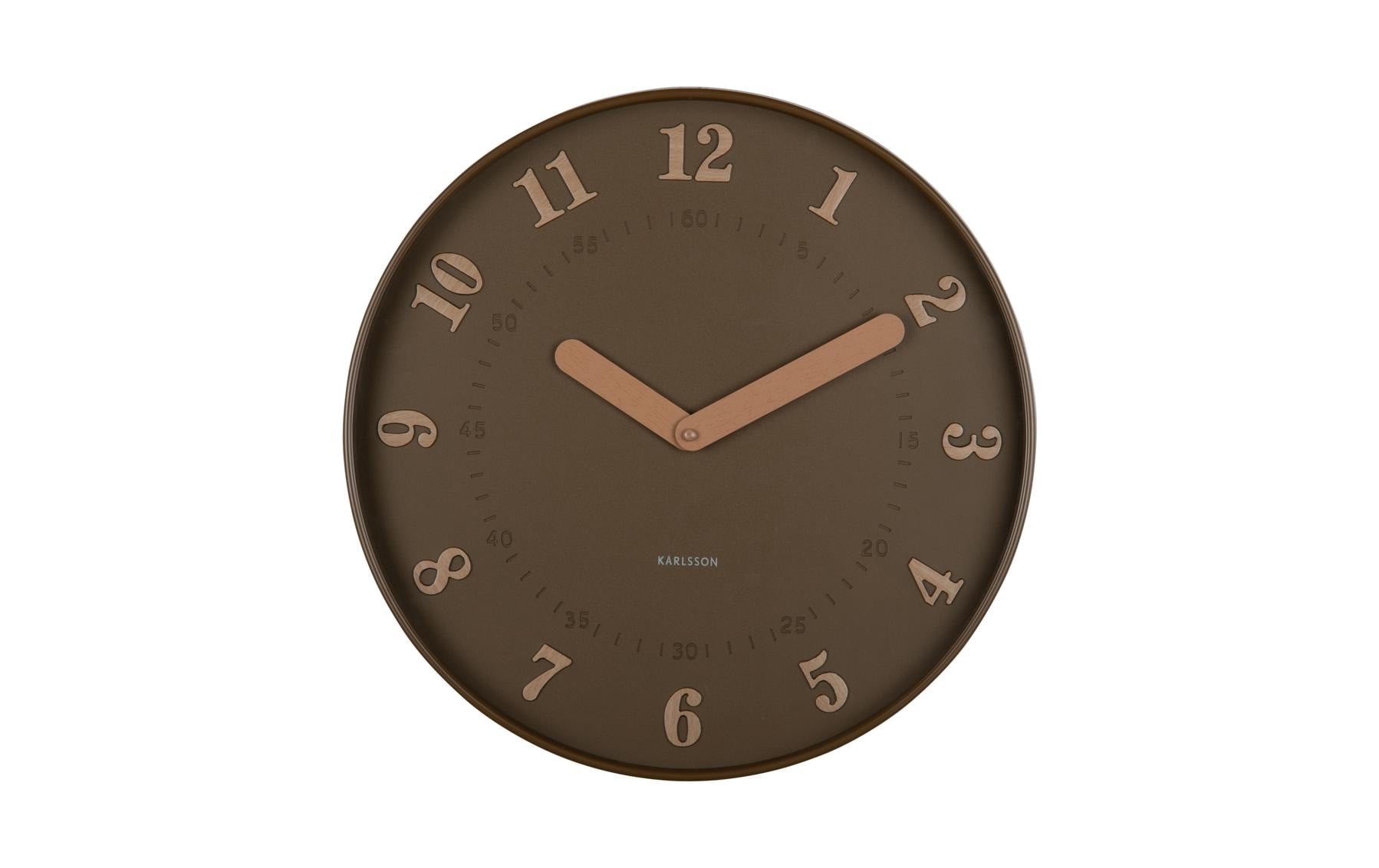 Karlsson Wanduhr Amena – Ø 40 cm, braun, Kunststoff