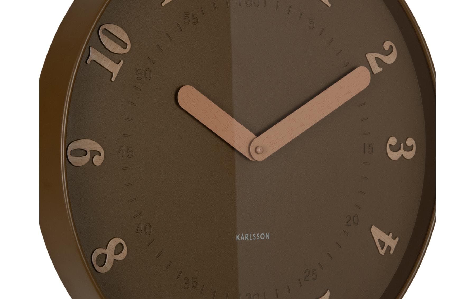 Karlsson Wanduhr Amena – Ø 40 cm, braun, Kunststoff
