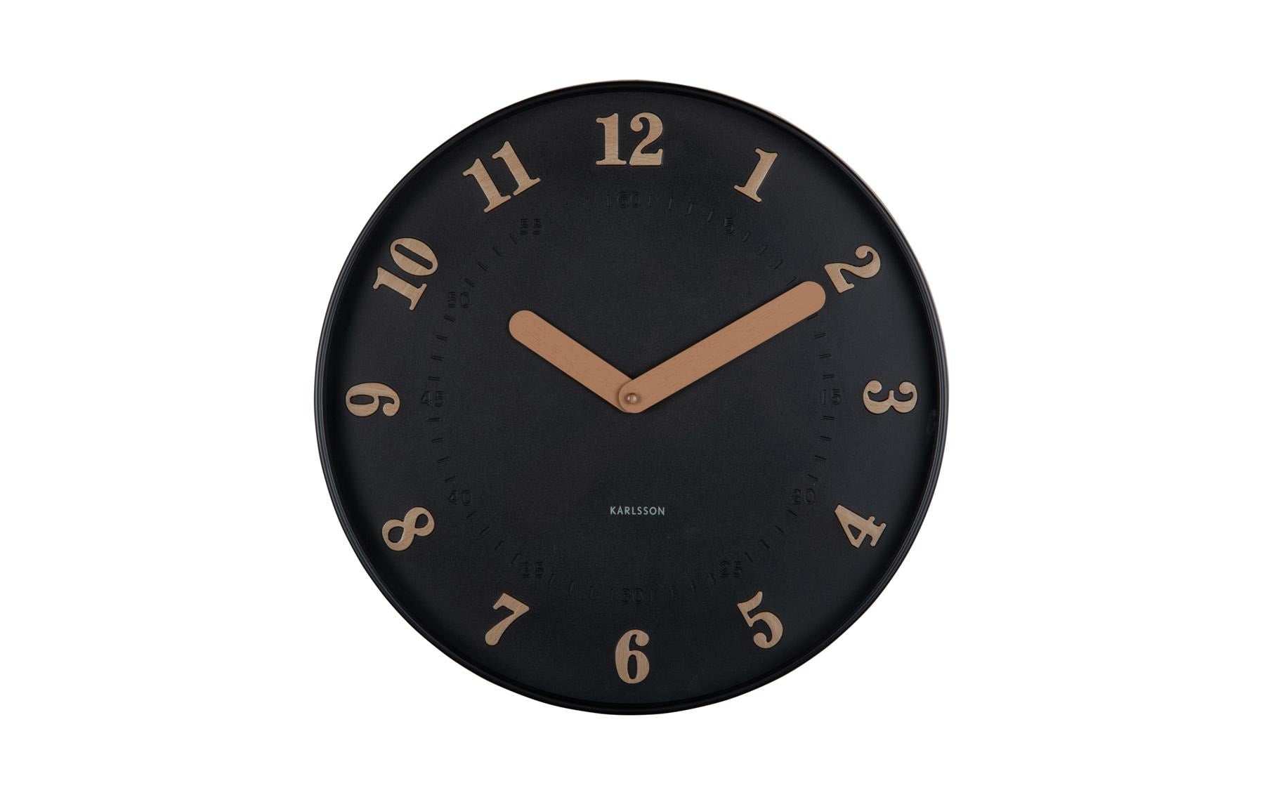 Karlsson Wanduhr Amena – Ø 40 cm, schwarz, Kunststoff