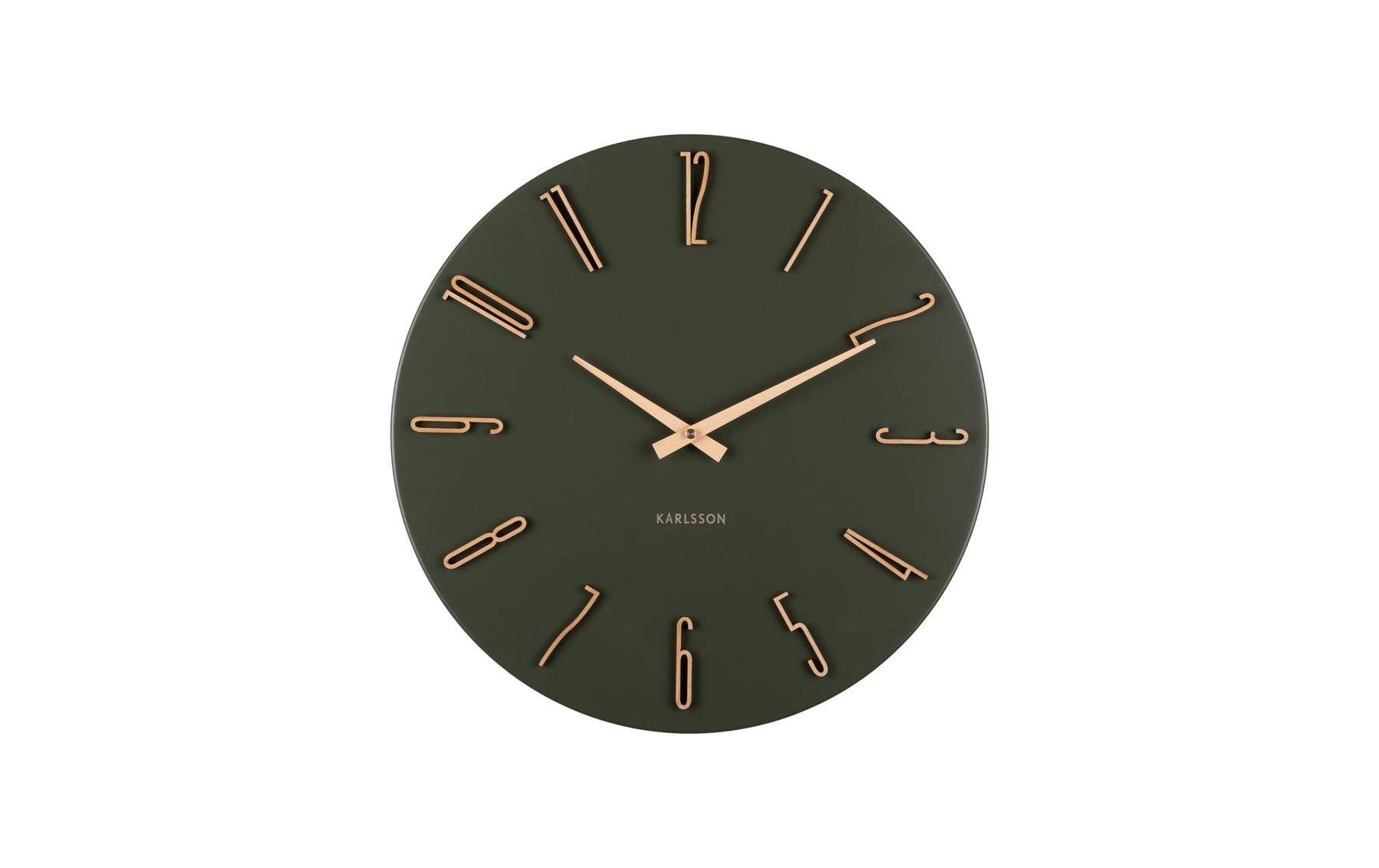 Karlsson Wanduhr Esmerado – Ø 40 cm, dunkelgrün, Metall