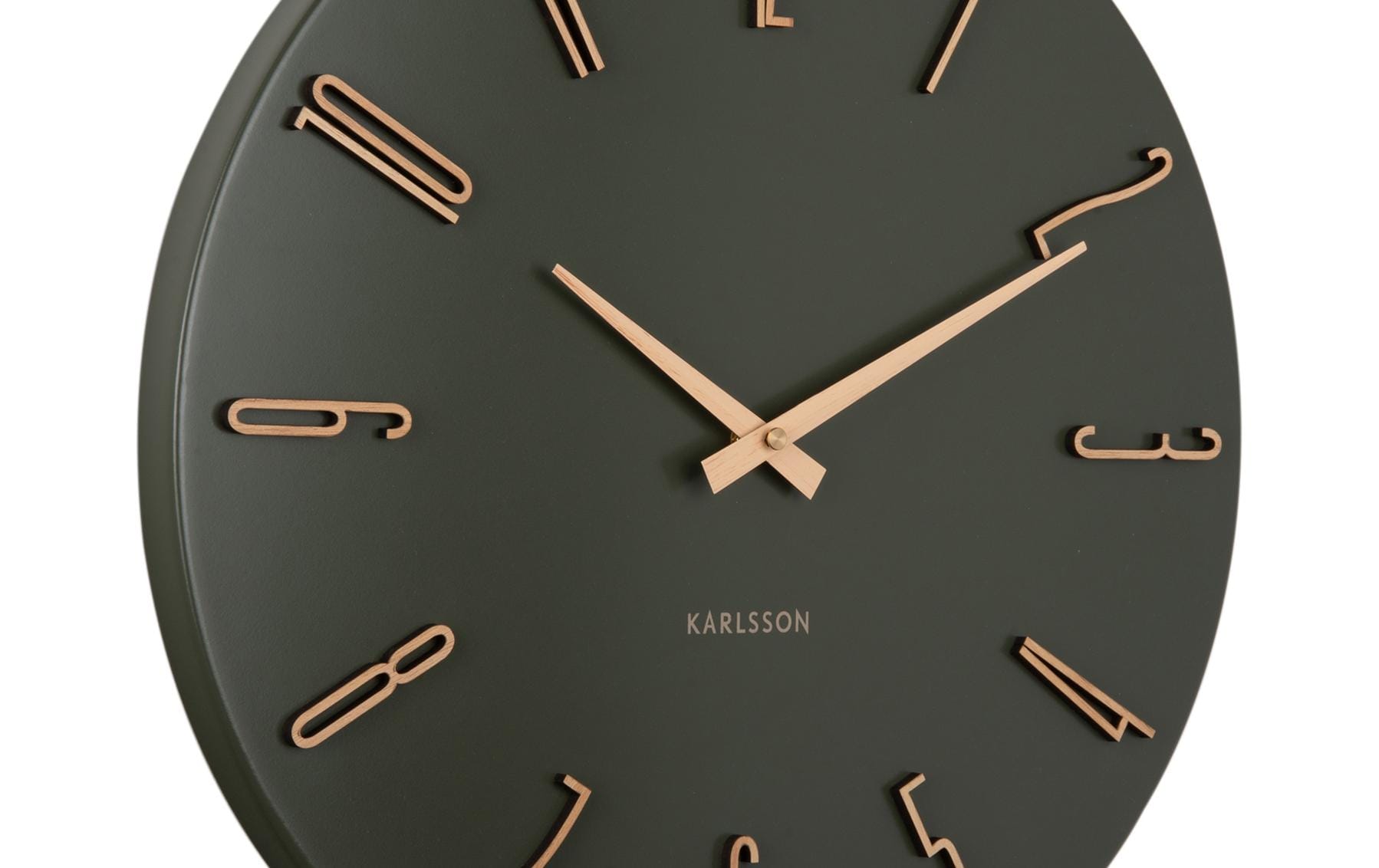 Karlsson Wanduhr Esmerado – Ø 40 cm, dunkelgrün, Metall