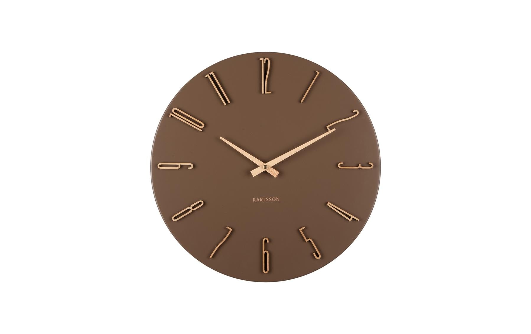 Karlsson Wanduhr Esmerado – Ø 40 cm, braun, Metall
