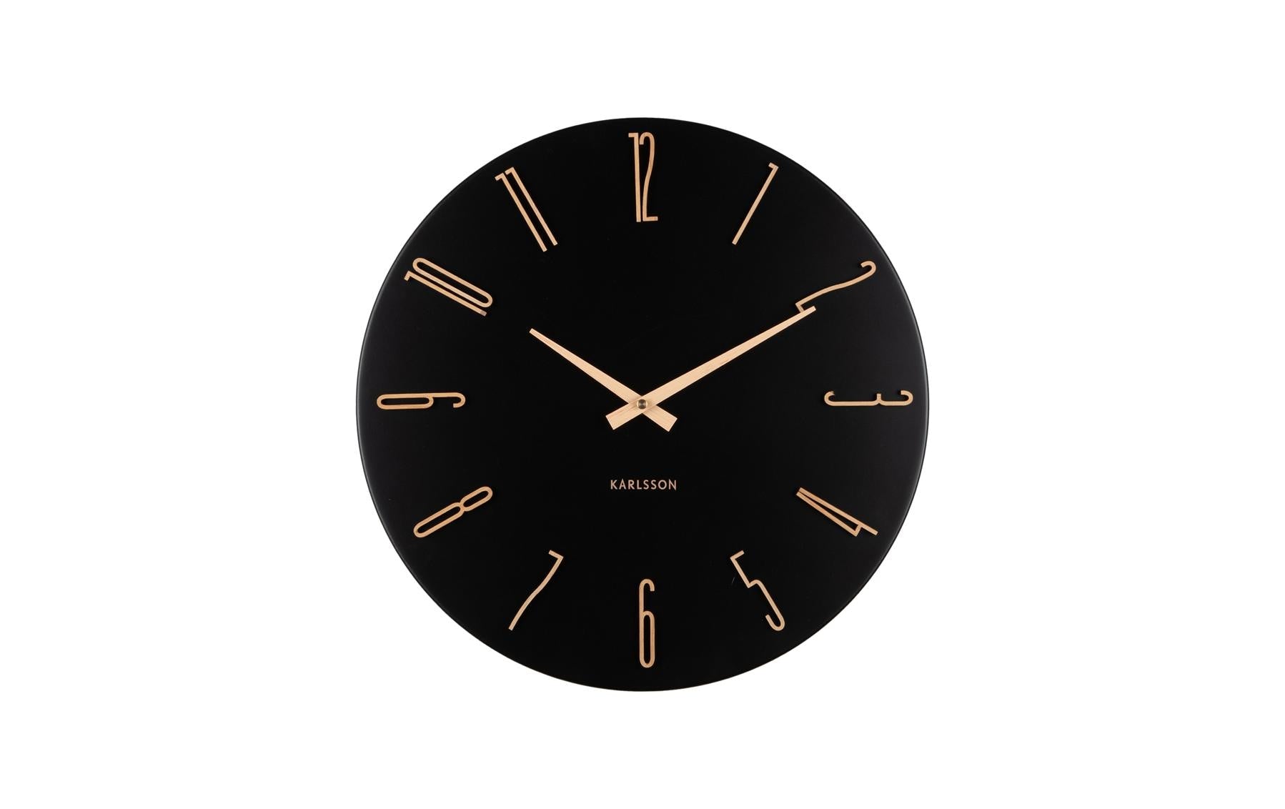 Karlsson Wanduhr Esmerado – Ø 40 cm, schwarz, Kunststoff