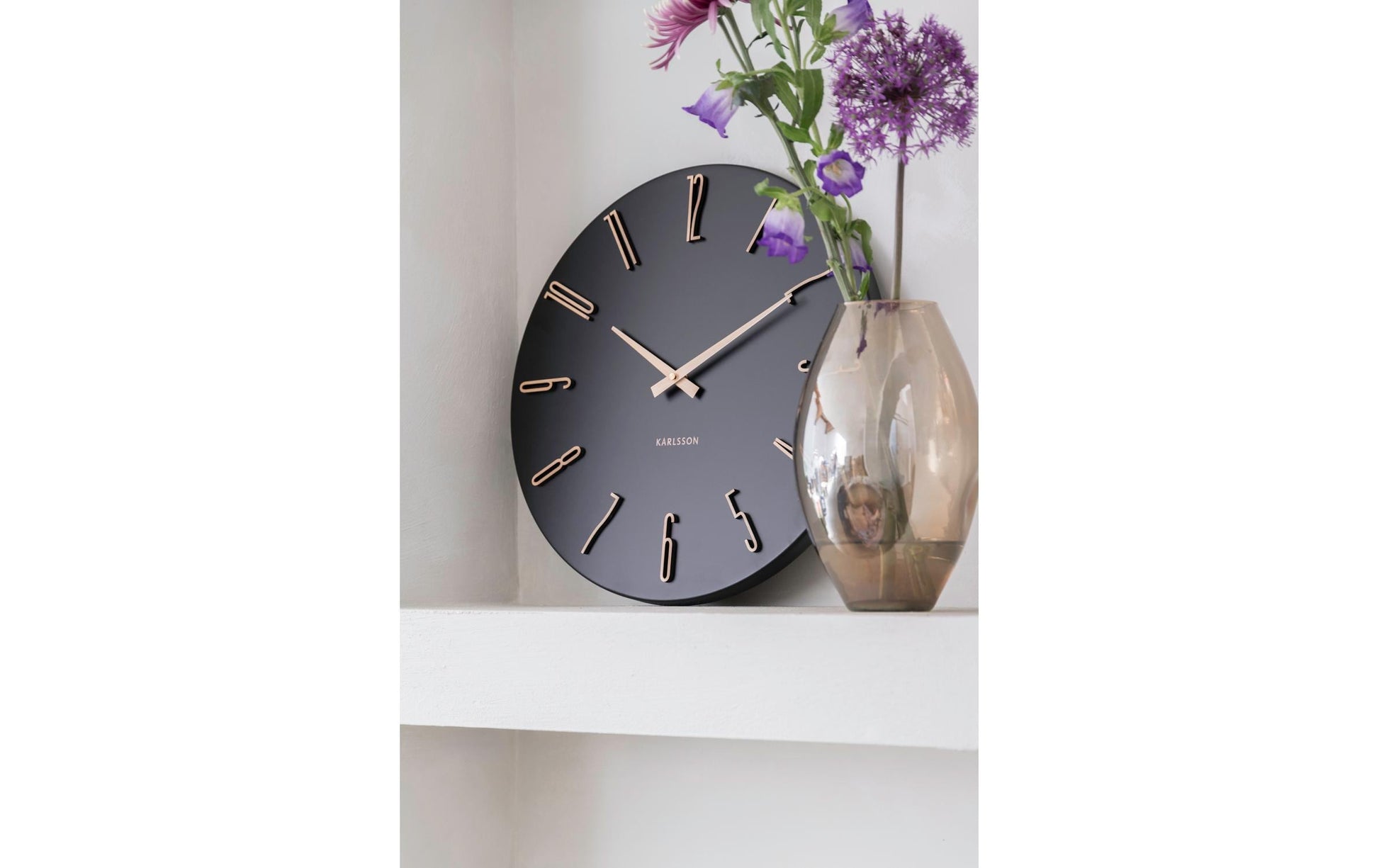 Karlsson Wanduhr Esmerado – Ø 40 cm, schwarz, Kunststoff