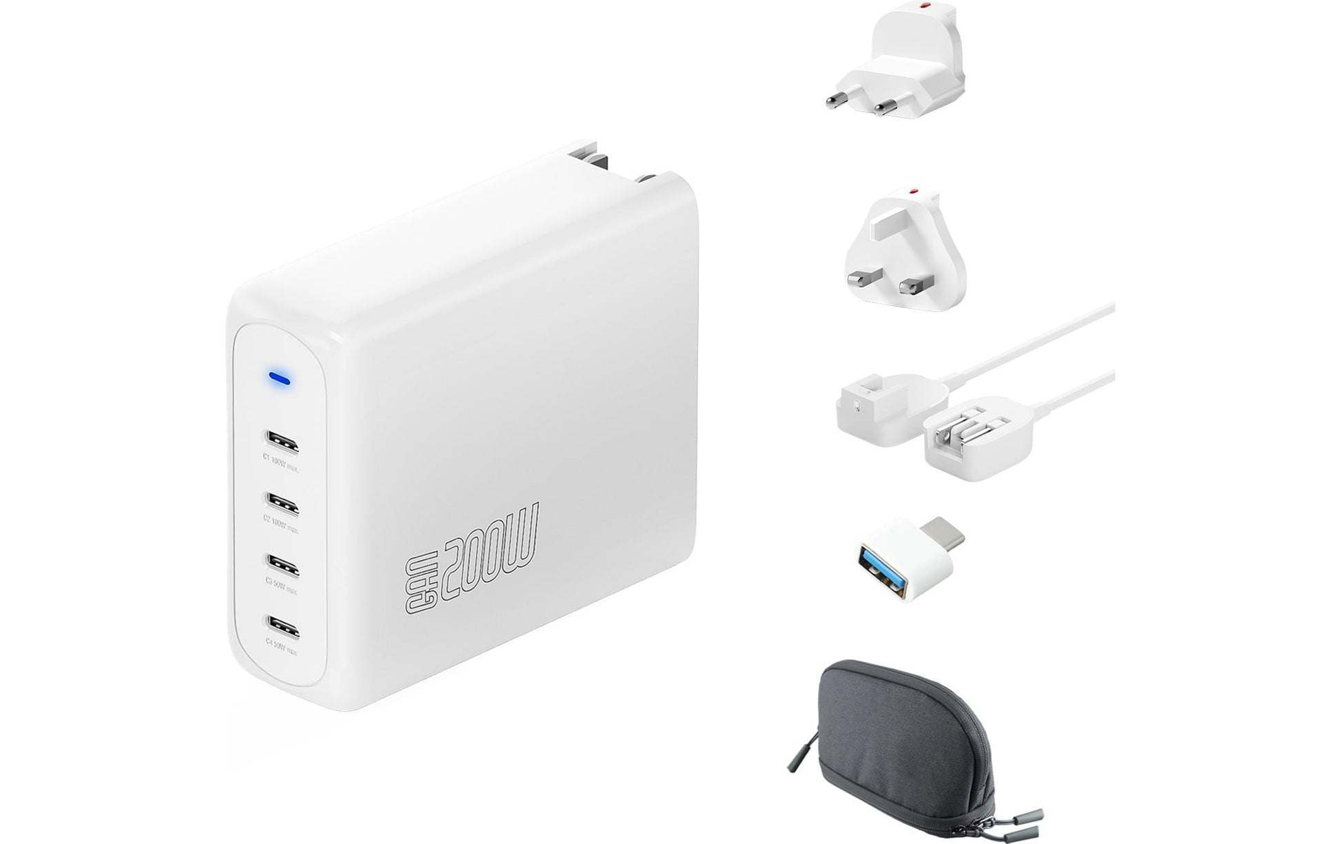 4smarts Flex Pro Ladegerät – 200 W, 2× USB-C, GaN – für Nintendo Switch, Laptop, Smartphone und mehr